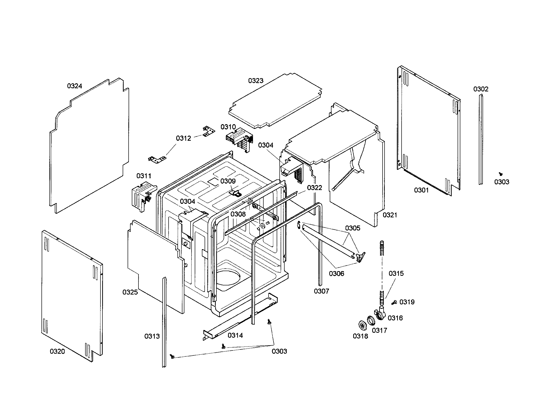 Kenmore Elite 63016304402 body diagram