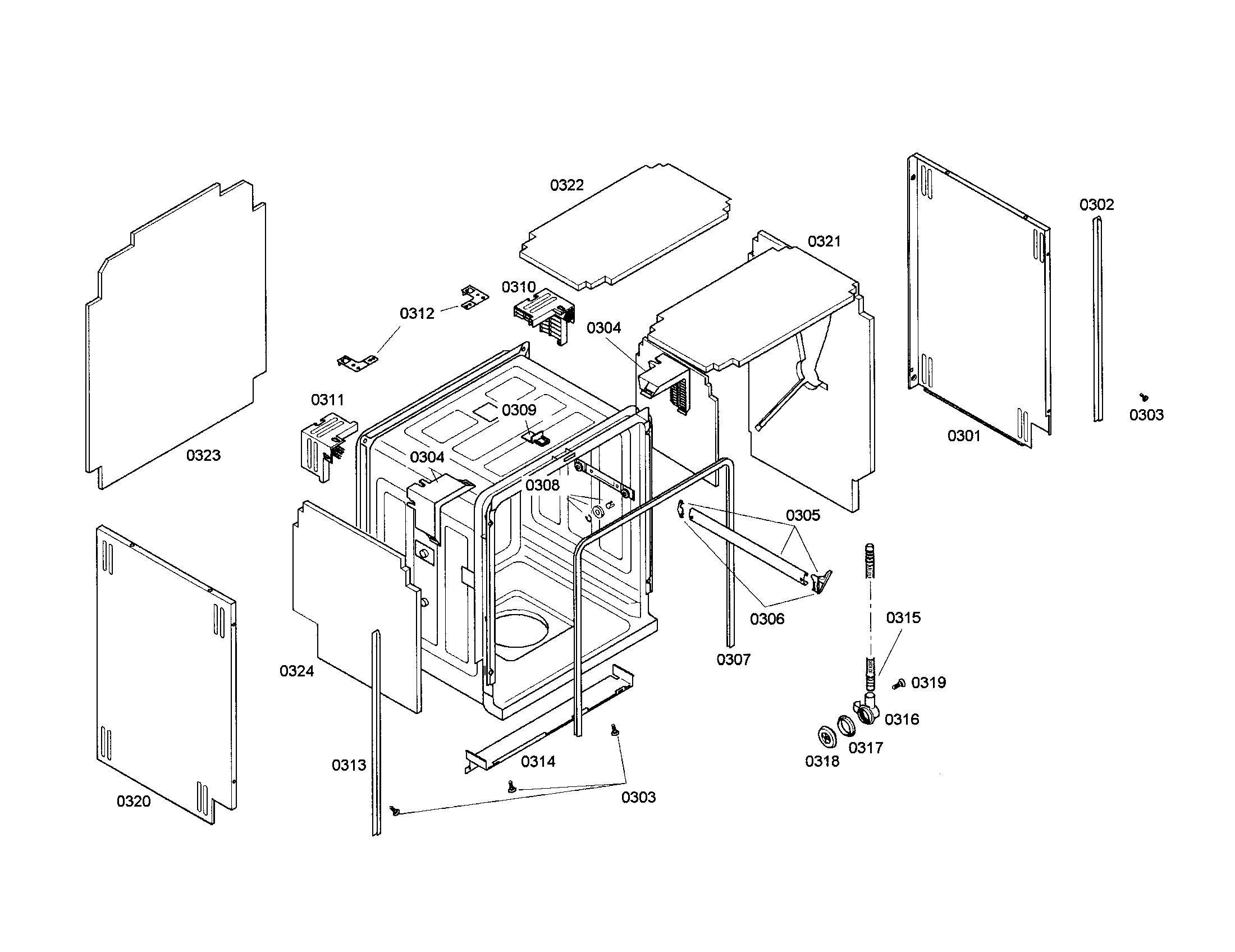 Kenmore Elite 63017303401 body diagram