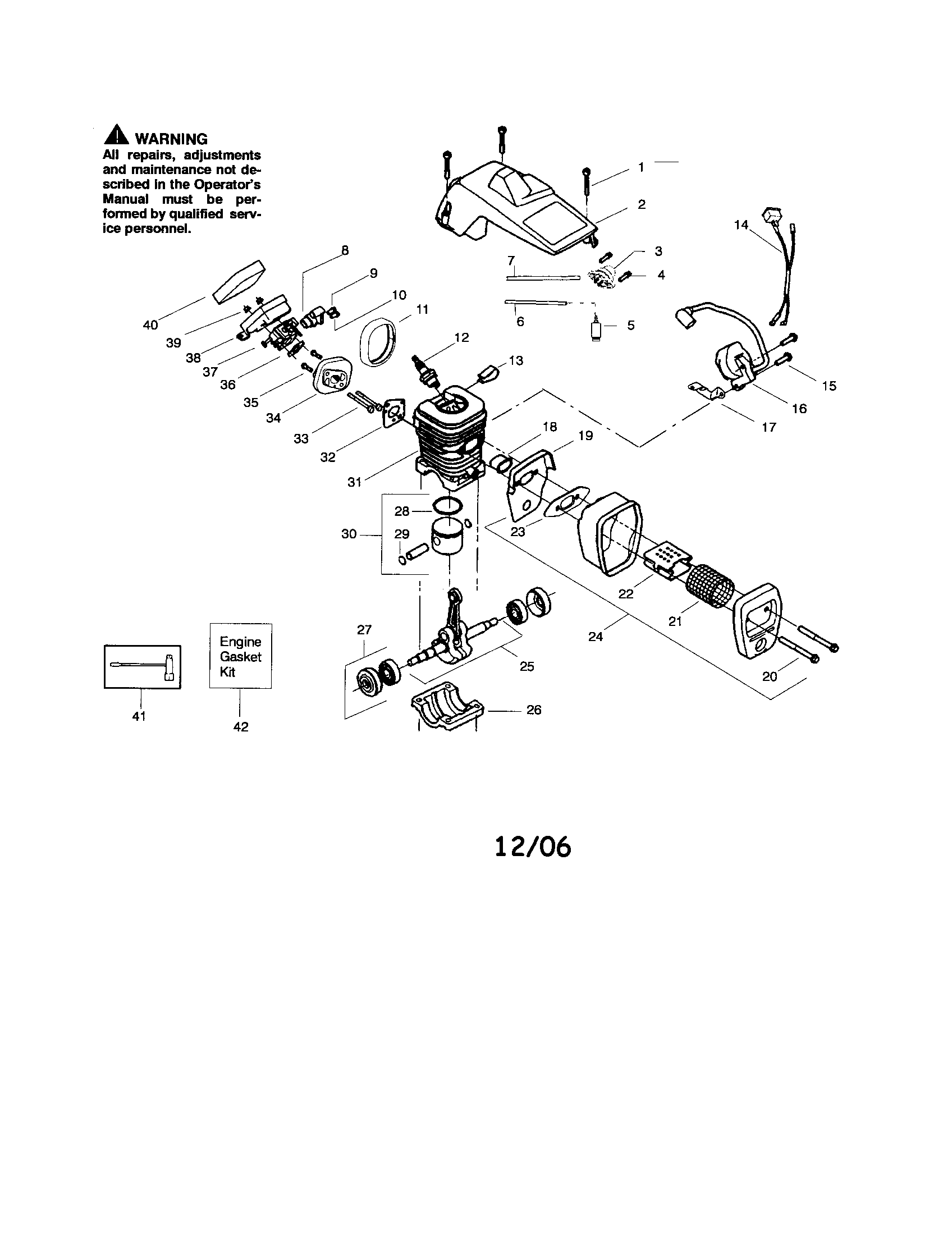 Poulan 220 TYPE 1-3 shield/cylinder/crankshaft diagram