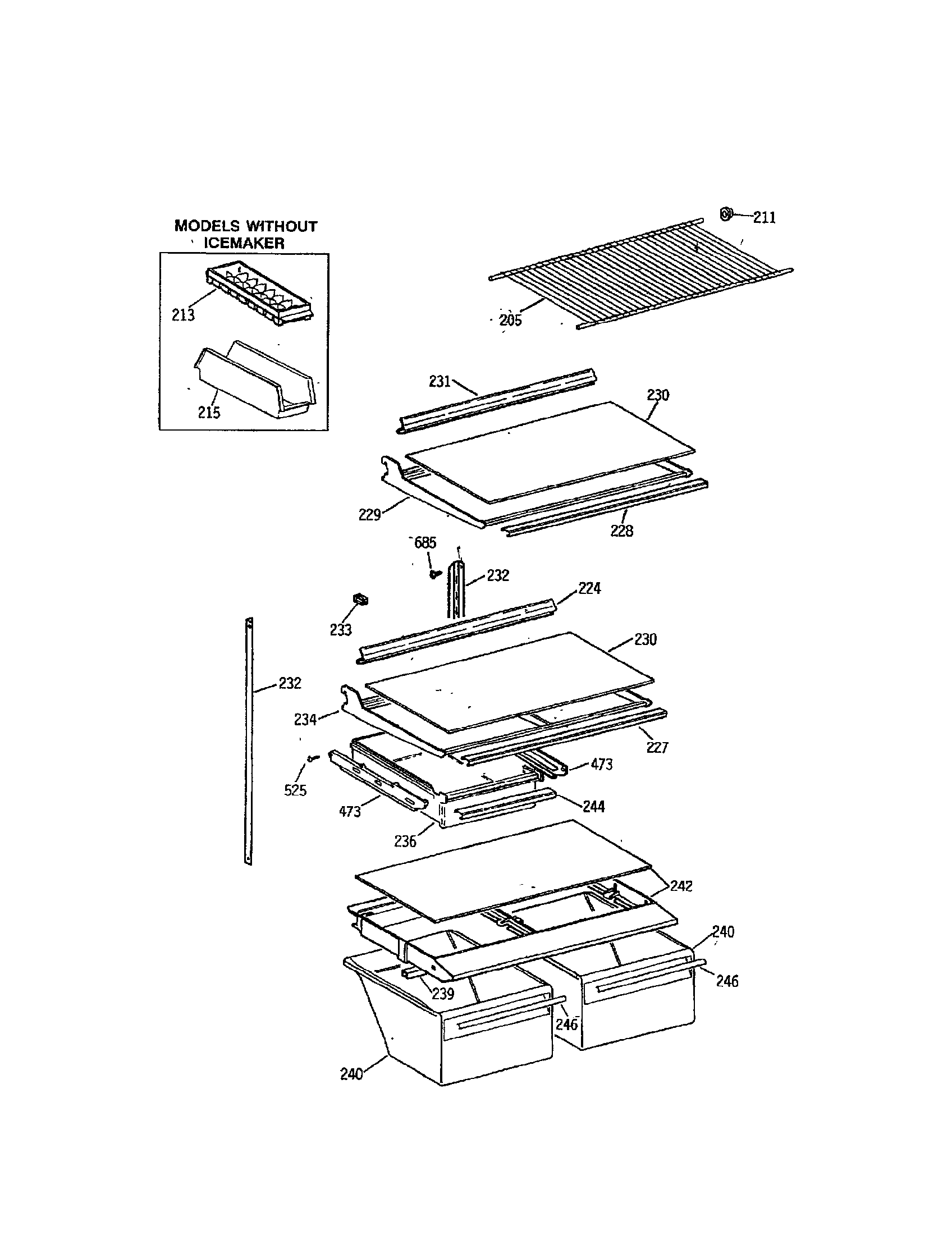 Hotpoint CTX18GIXJRWW shelves diagram