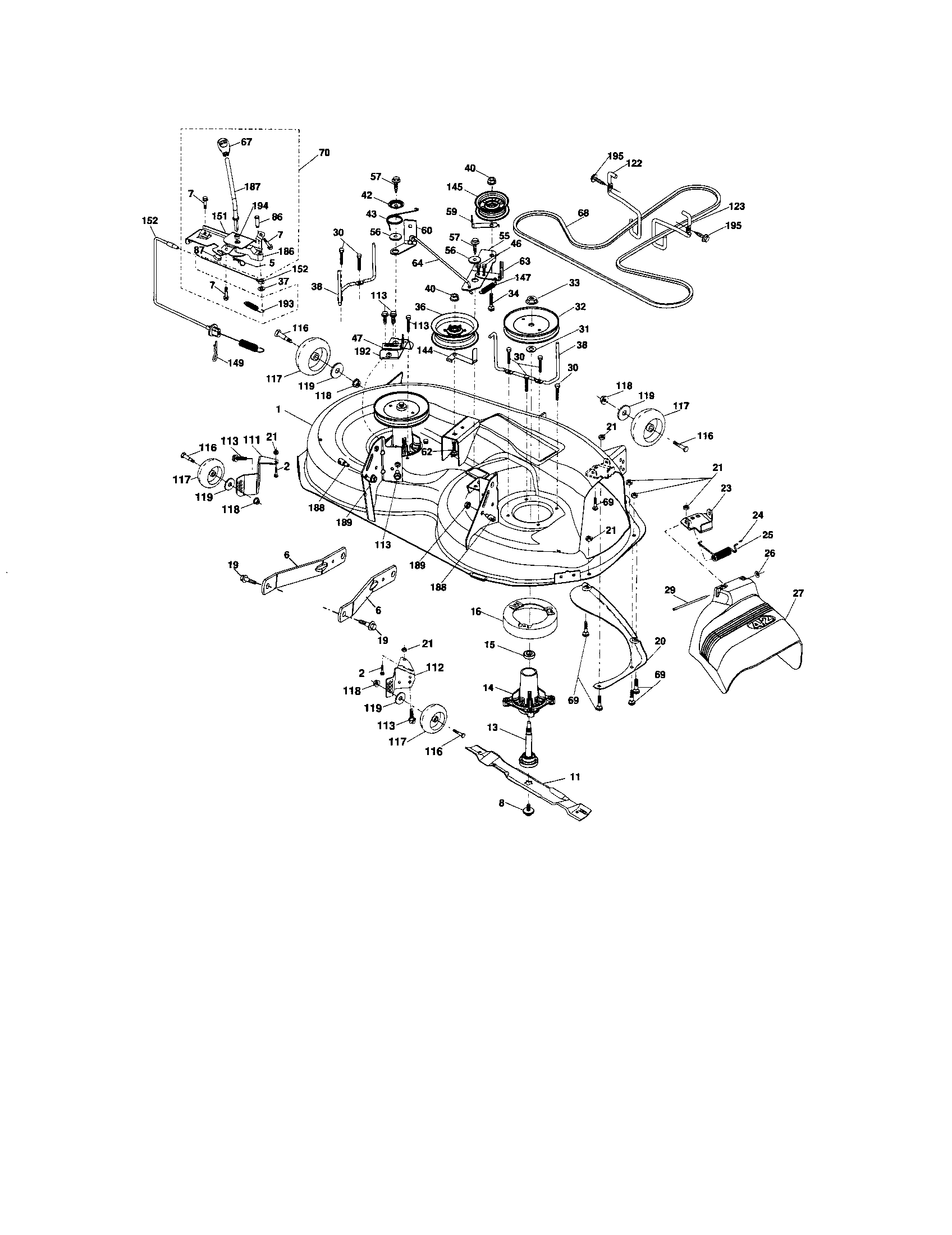 Craftsman 917287261 mower deck diagram