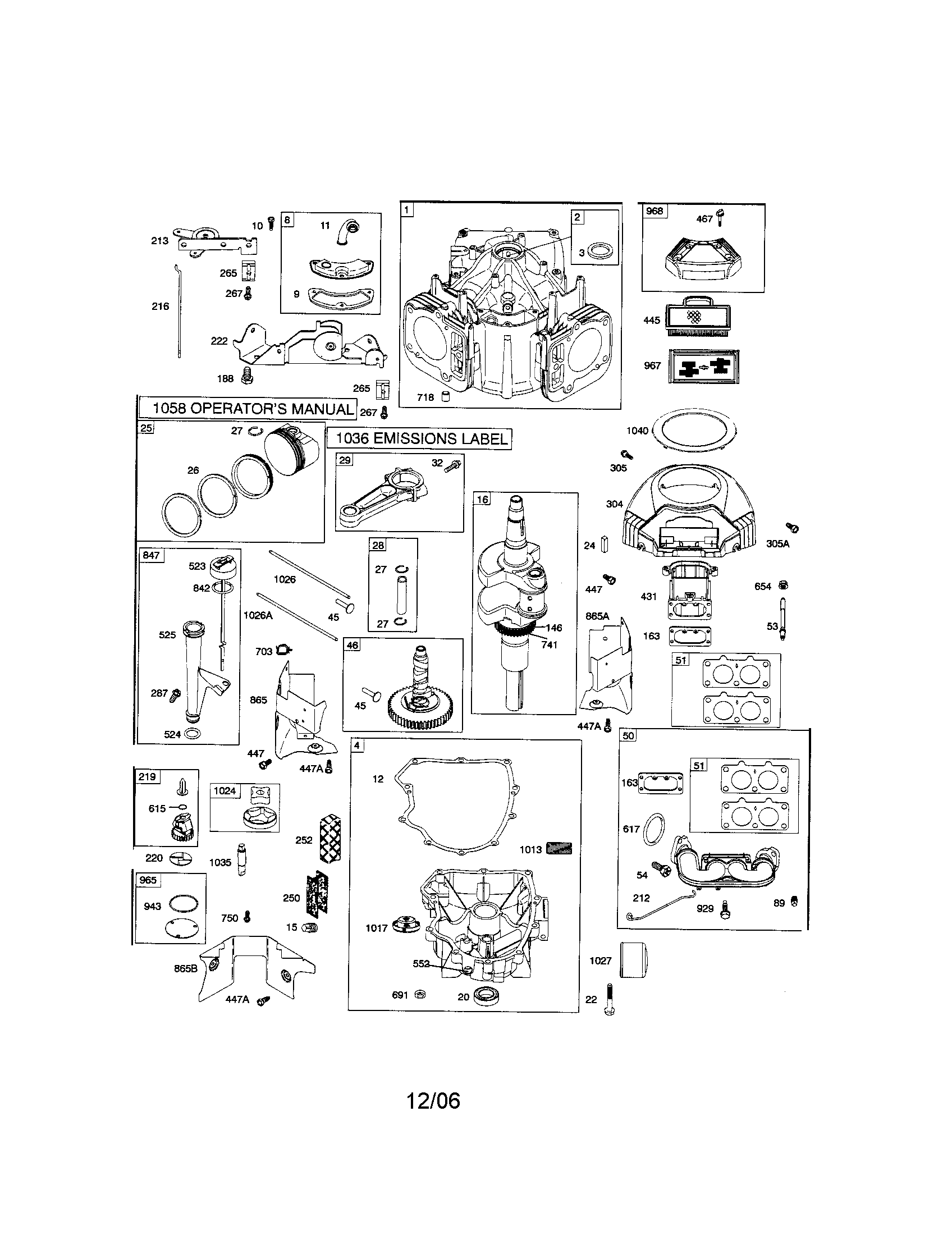 Craftsman 917287280 cylinder/crankshaft/sump diagram