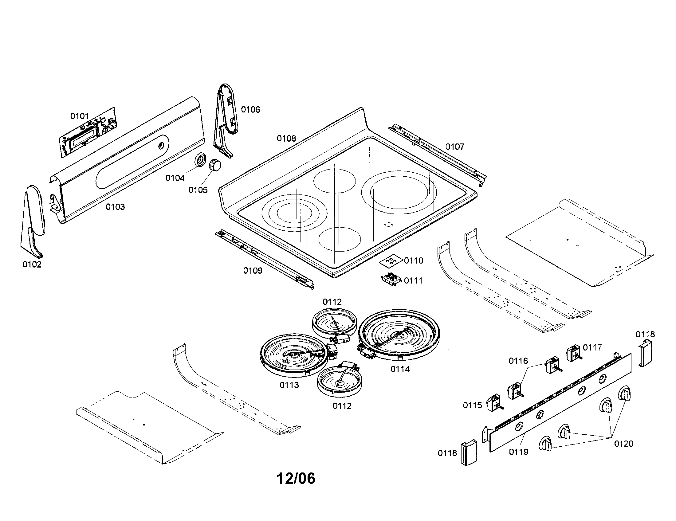 Bosch HES7132U/01 cooktop diagram