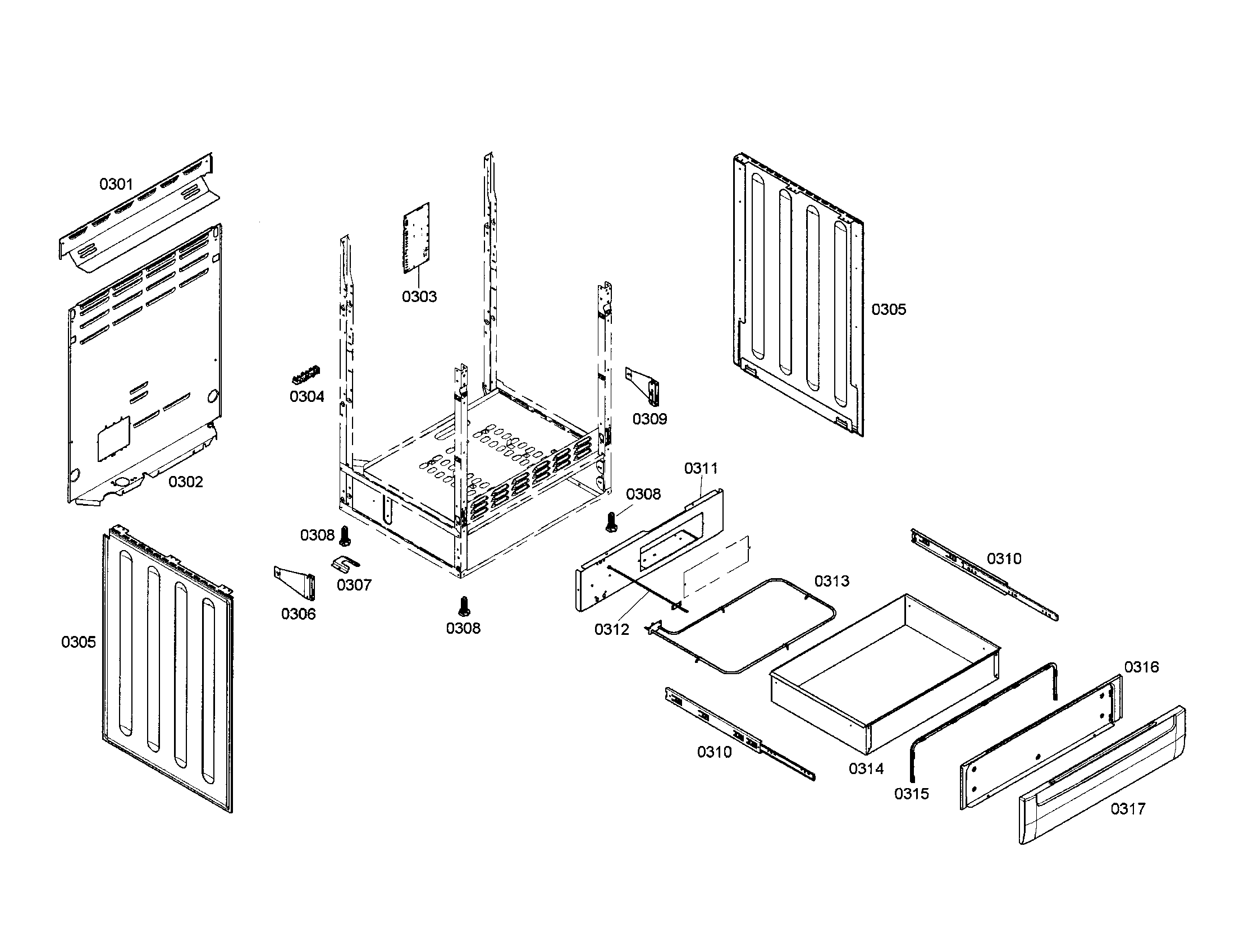 Bosch HES7132U/01 drawer diagram