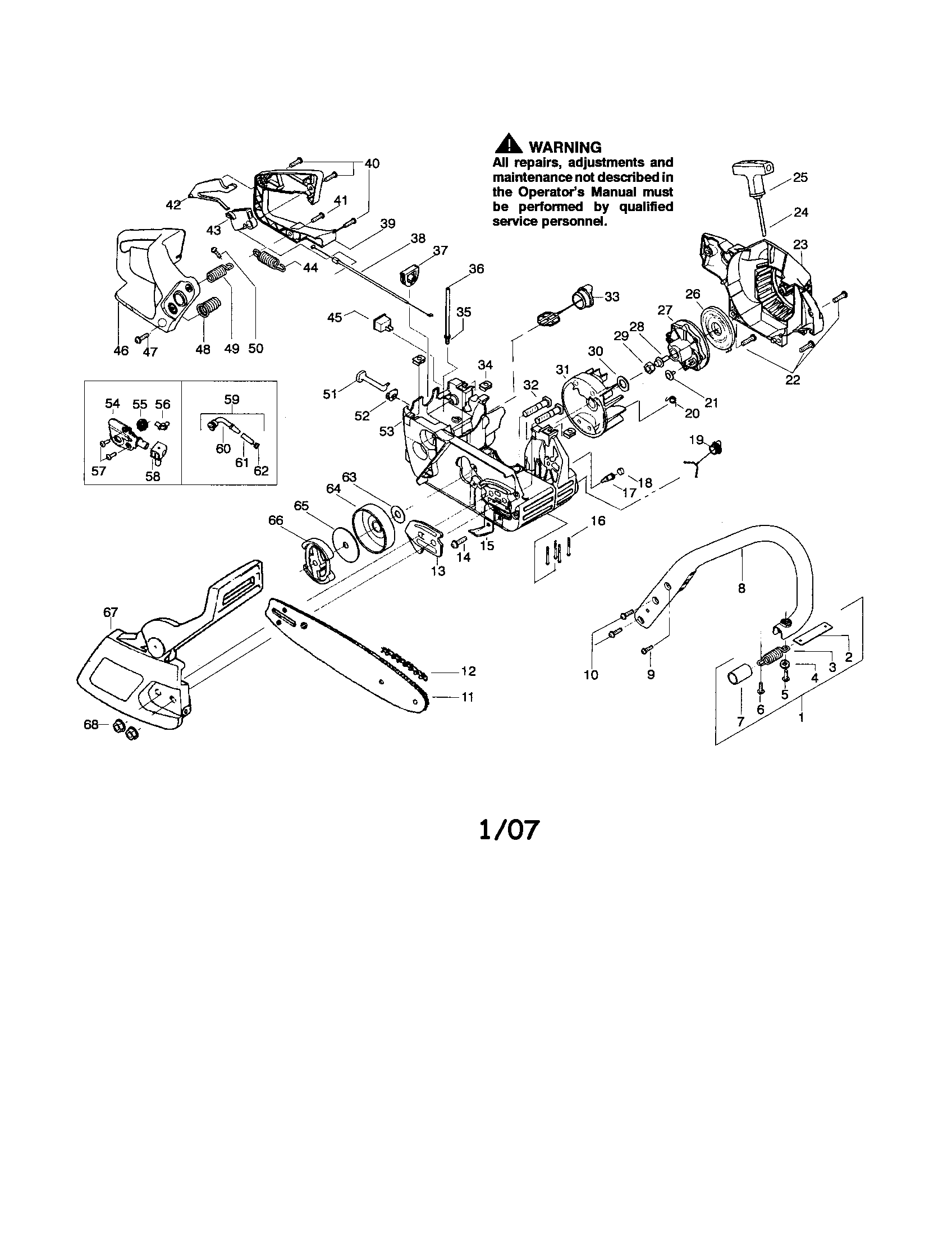 Craftsman 358348221 chassis/bar/handle diagram