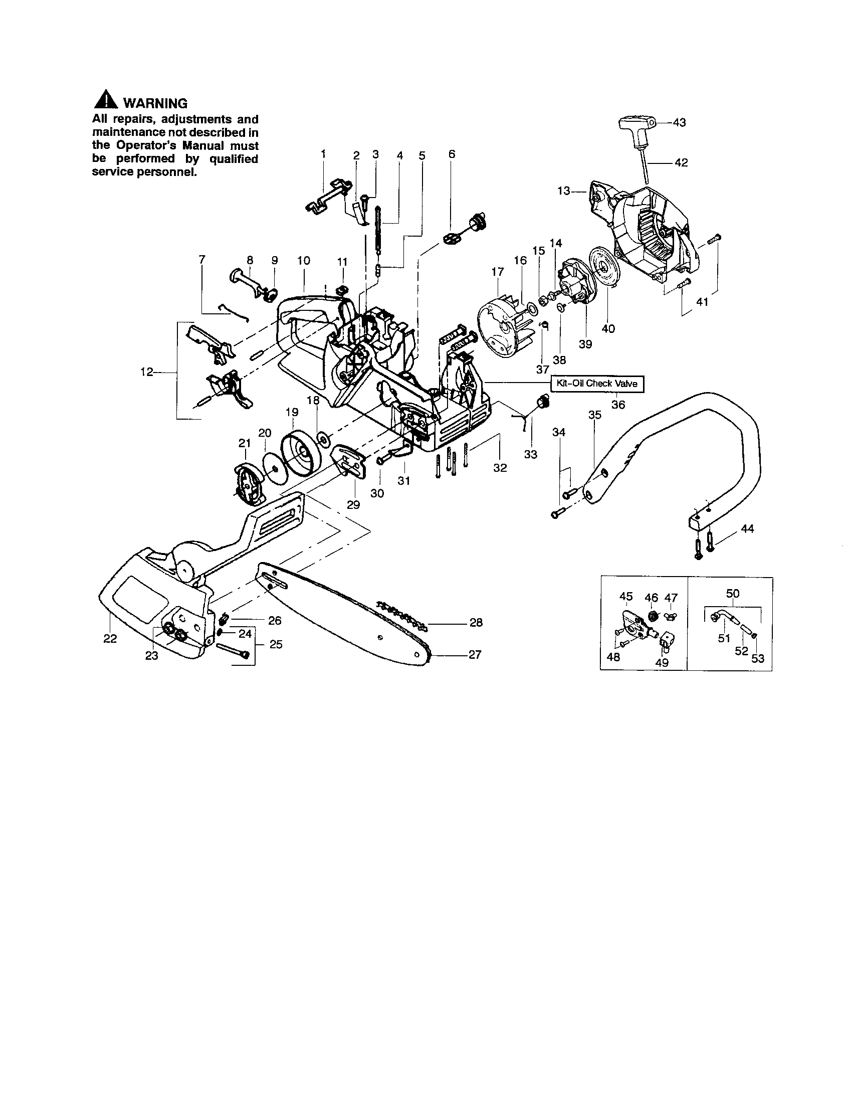 Poulan 2150 PR TYPE 6 chassis/bar/handle diagram