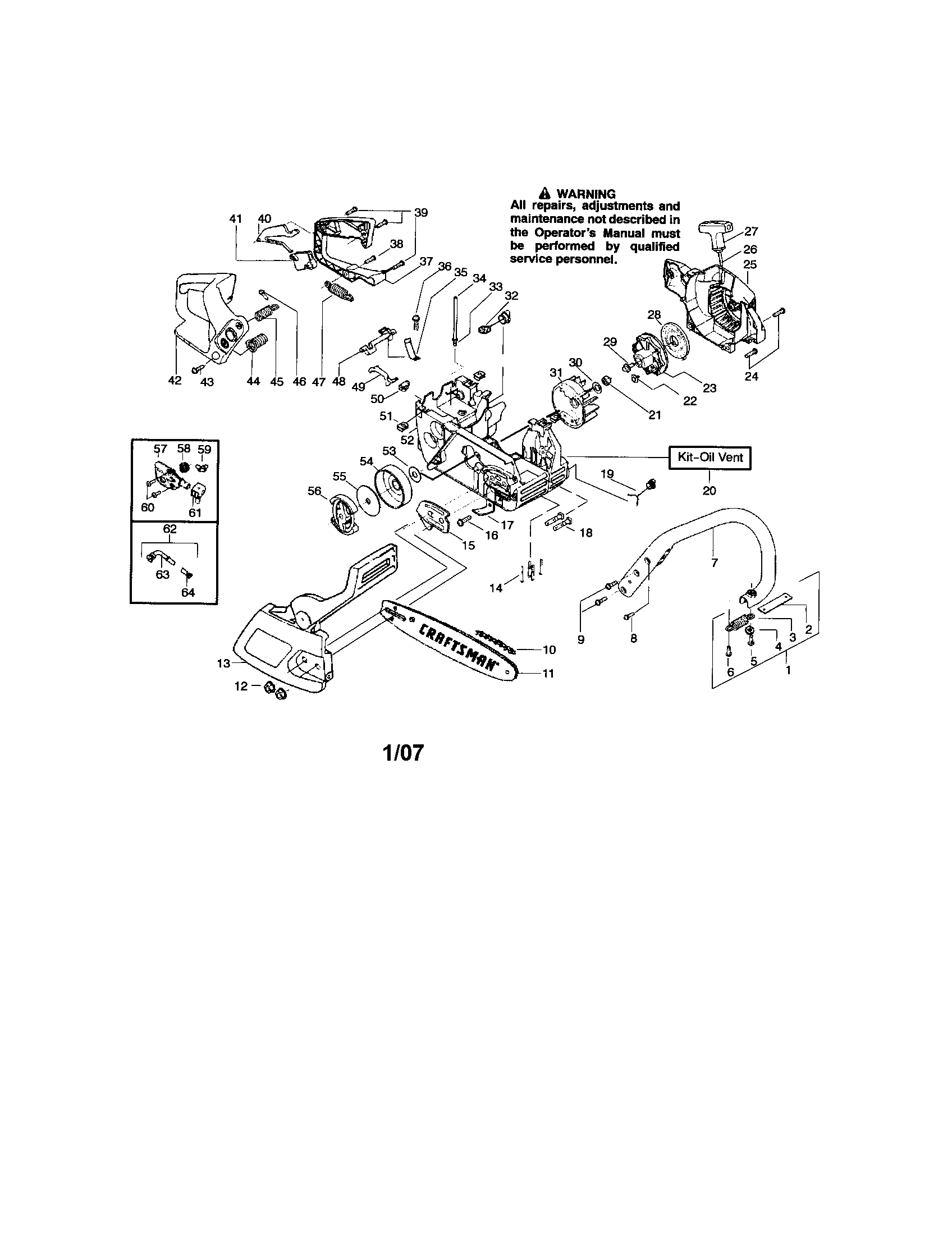 Craftsman 944414370 chassis/bar/handle diagram