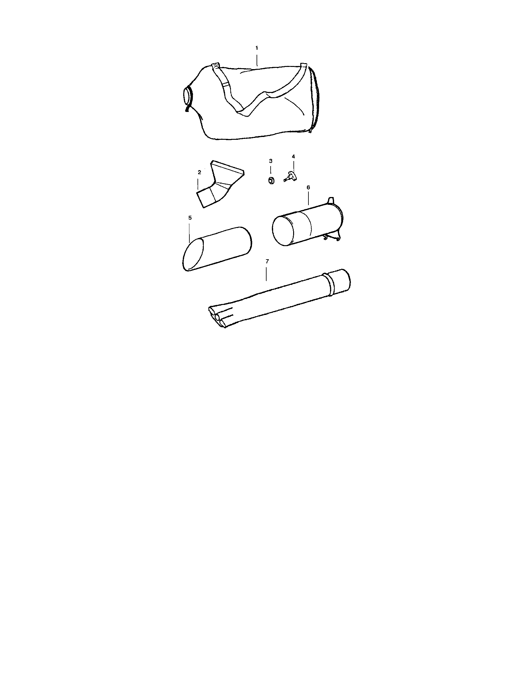 Poulan BVM200LE TYPE 4 vacuum bag/tubes diagram
