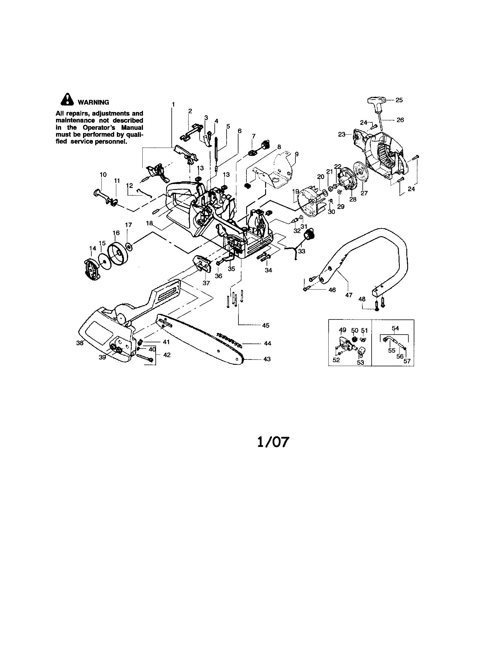 Craftsman 358350540 chassis/bar/handle diagram