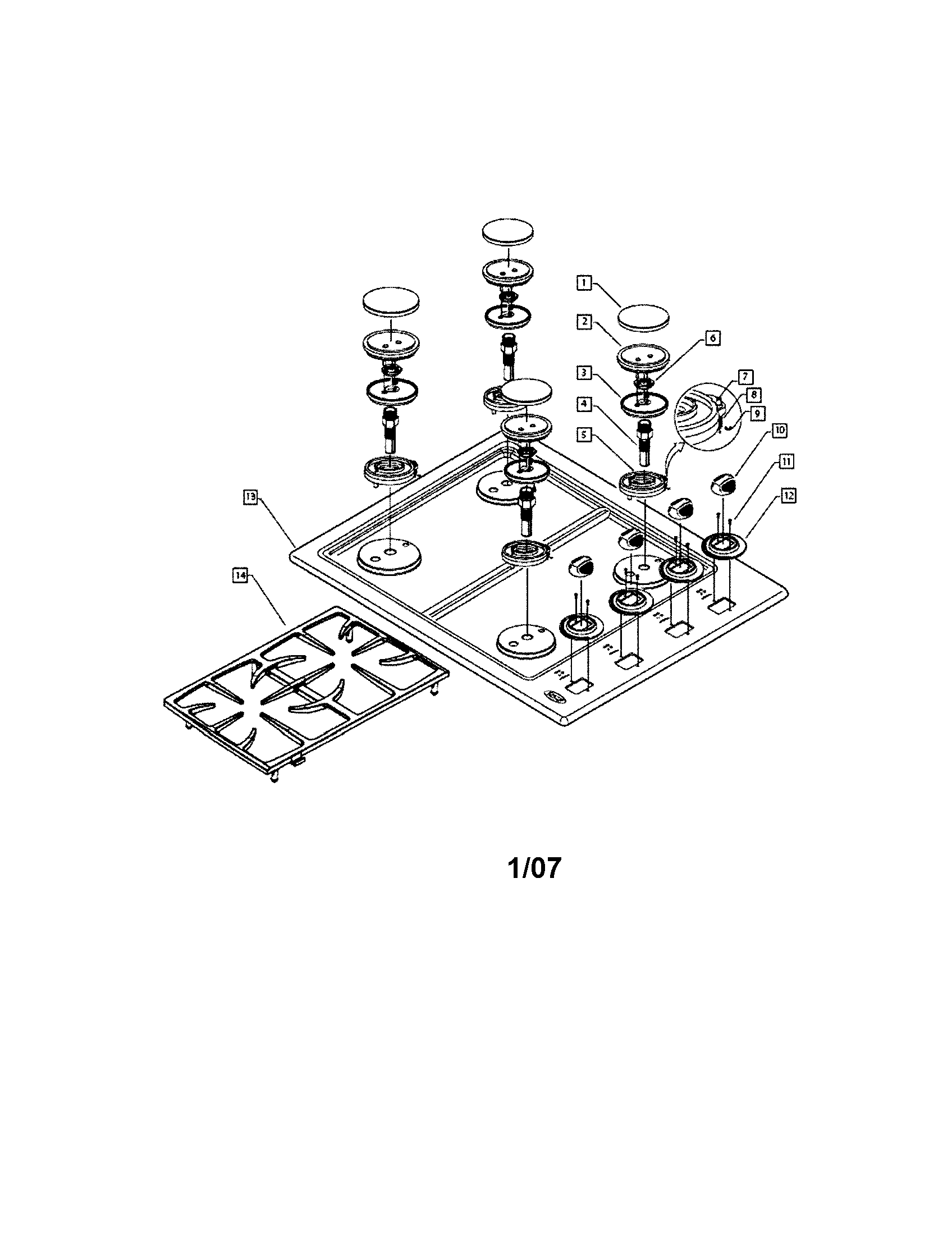DCS CTD-304-70694 cooktop diagram