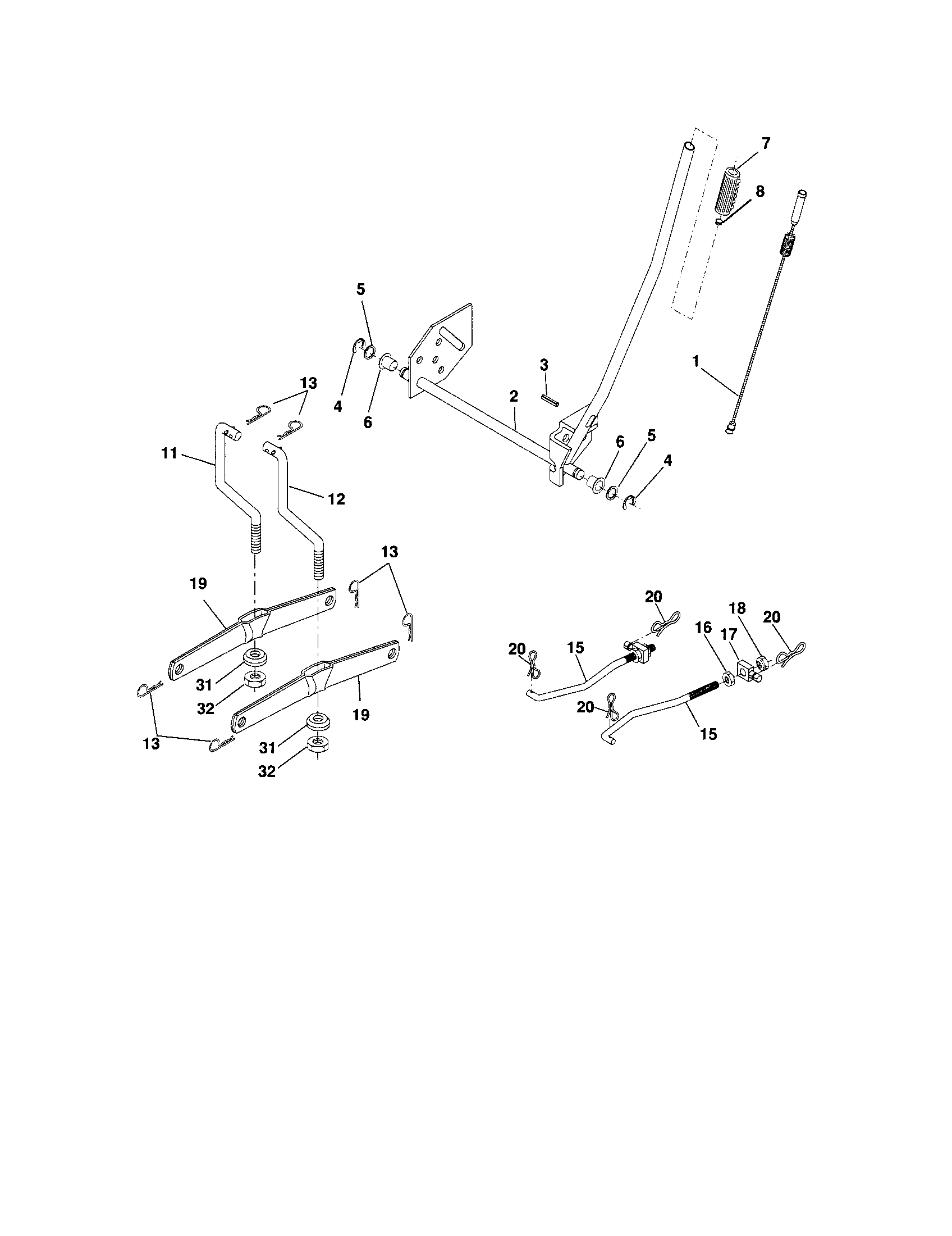 Craftsman 917287070 lift assembly diagram