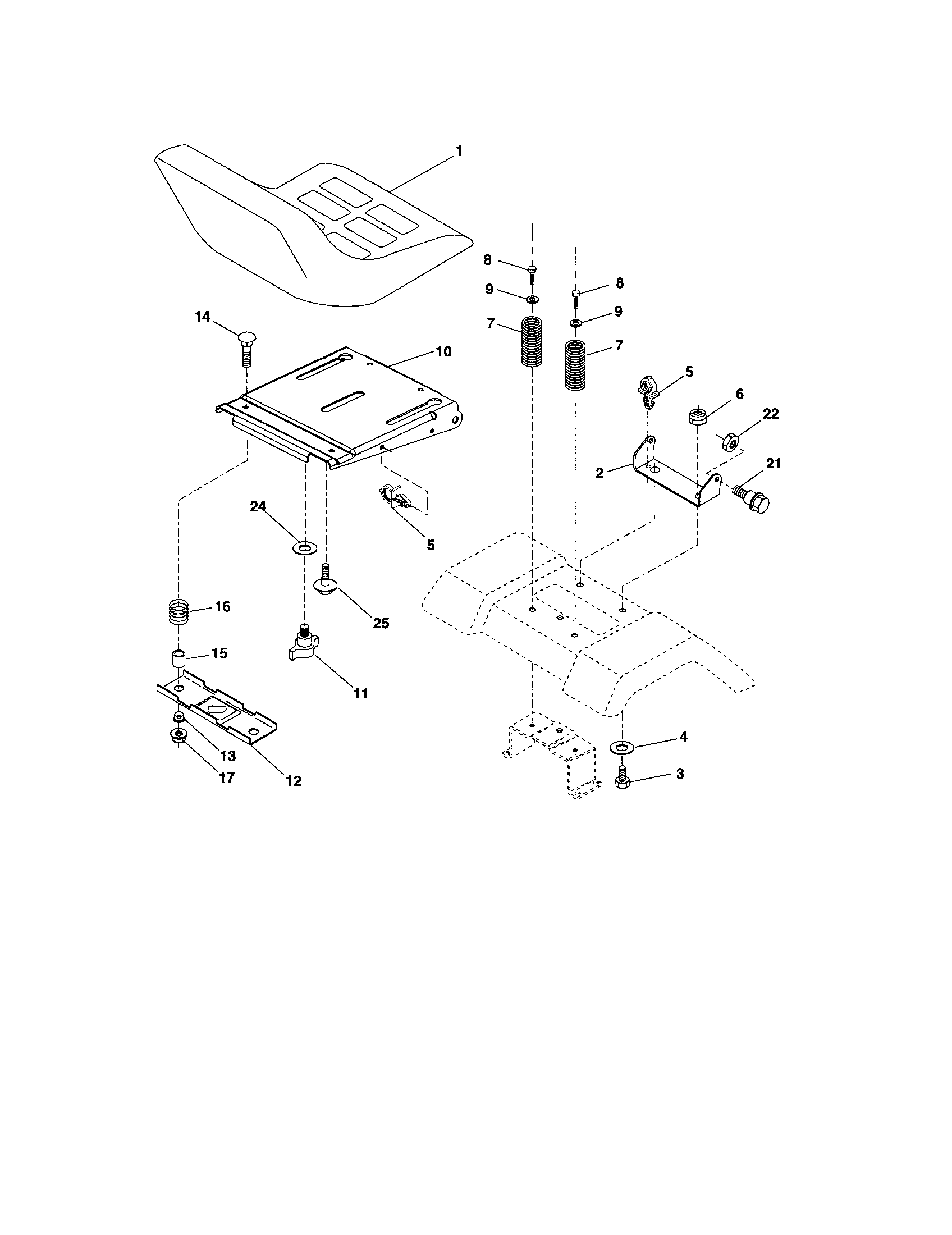 Craftsman 917287080 seat assembly diagram