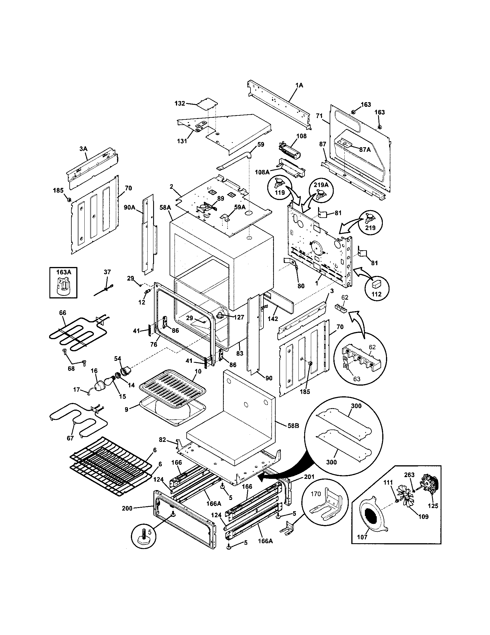 Frigidaire CFES366FB2 body diagram