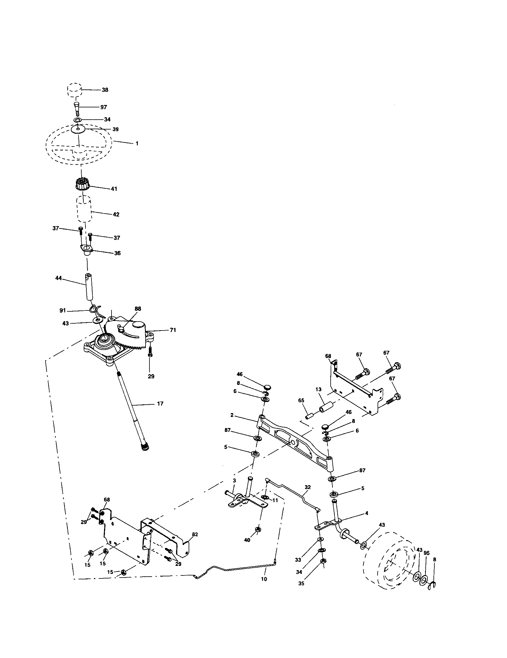 Craftsman 917274291 steering assembly diagram
