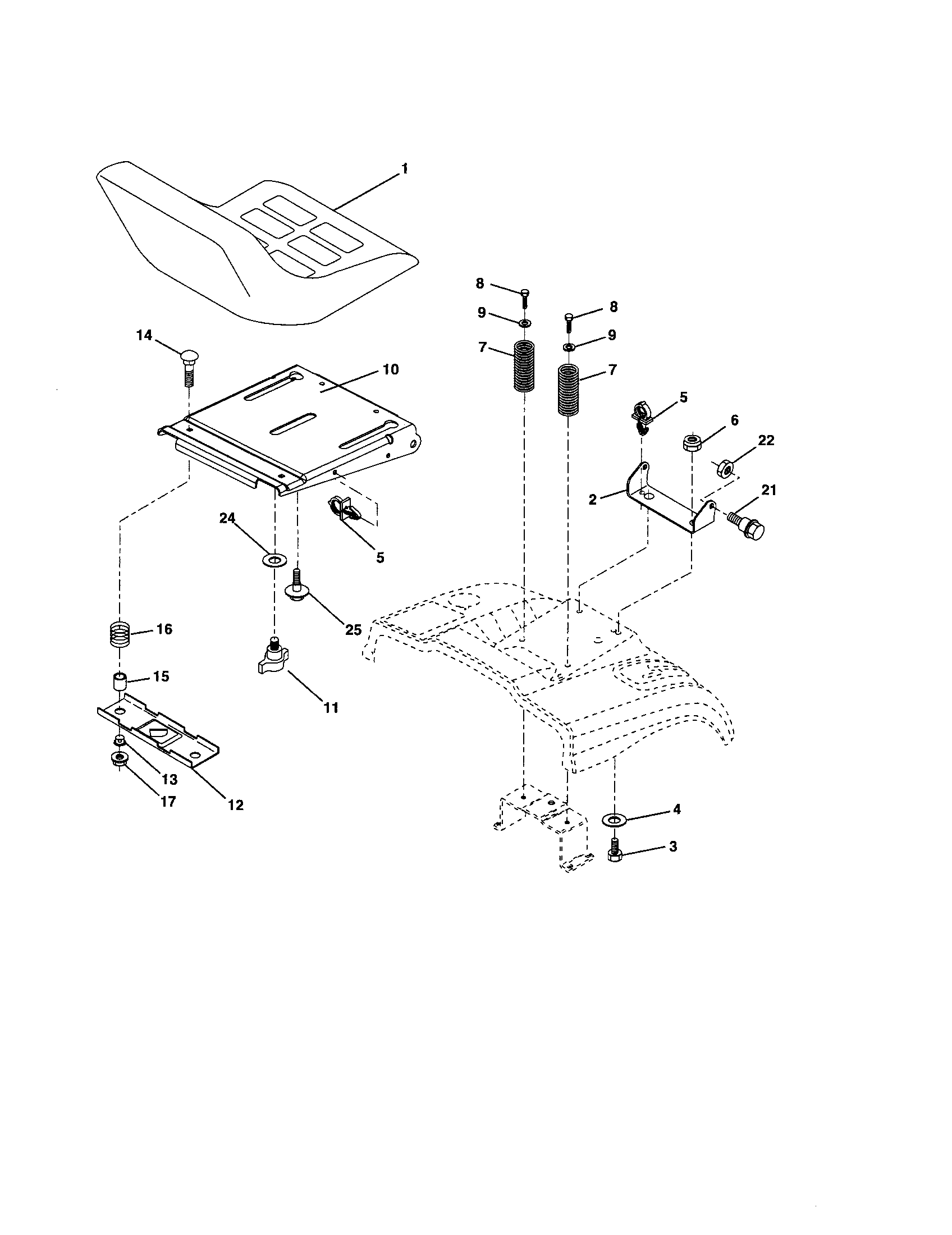 Craftsman 917274291 seat assembly diagram