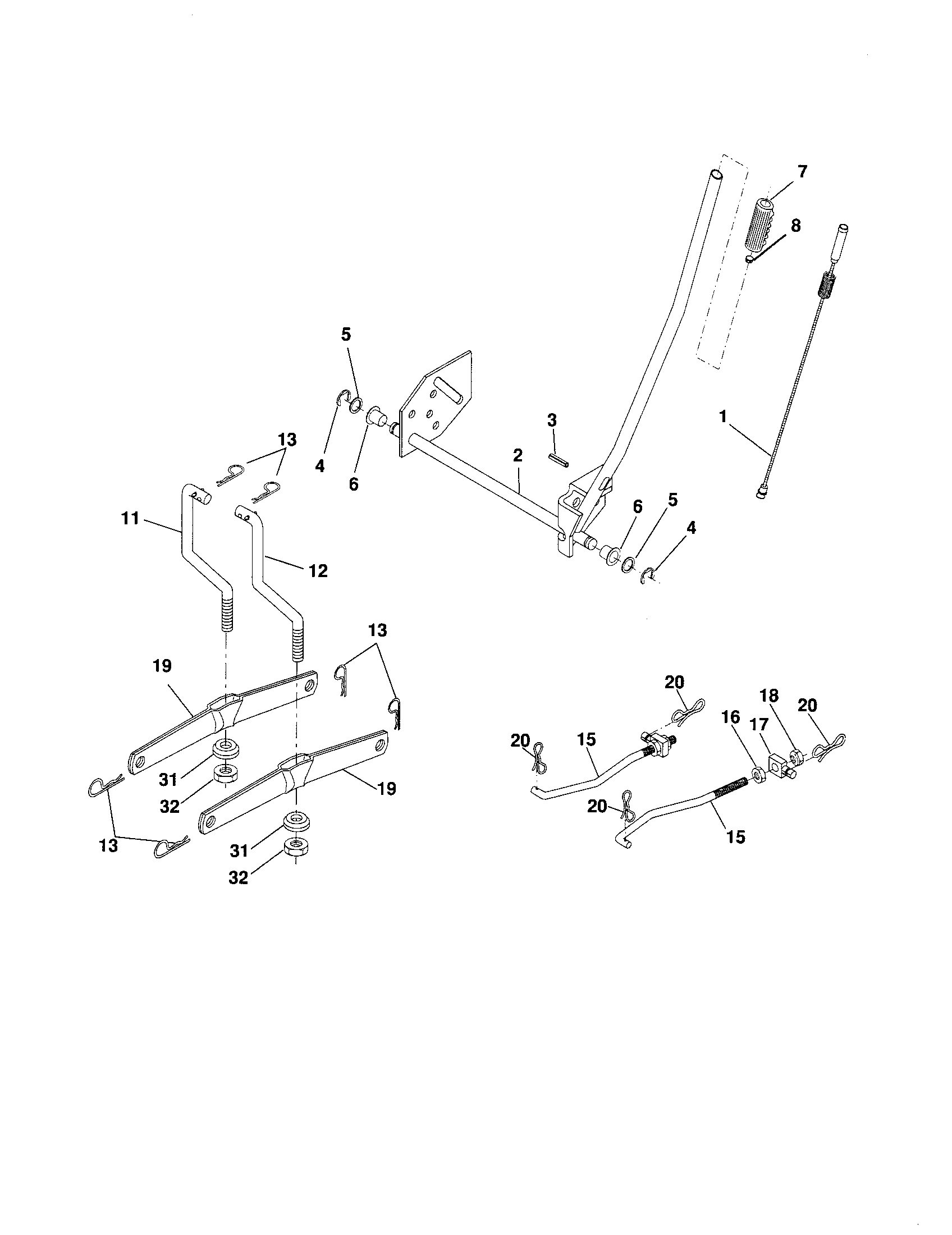 Craftsman 917274291 mower lift diagram