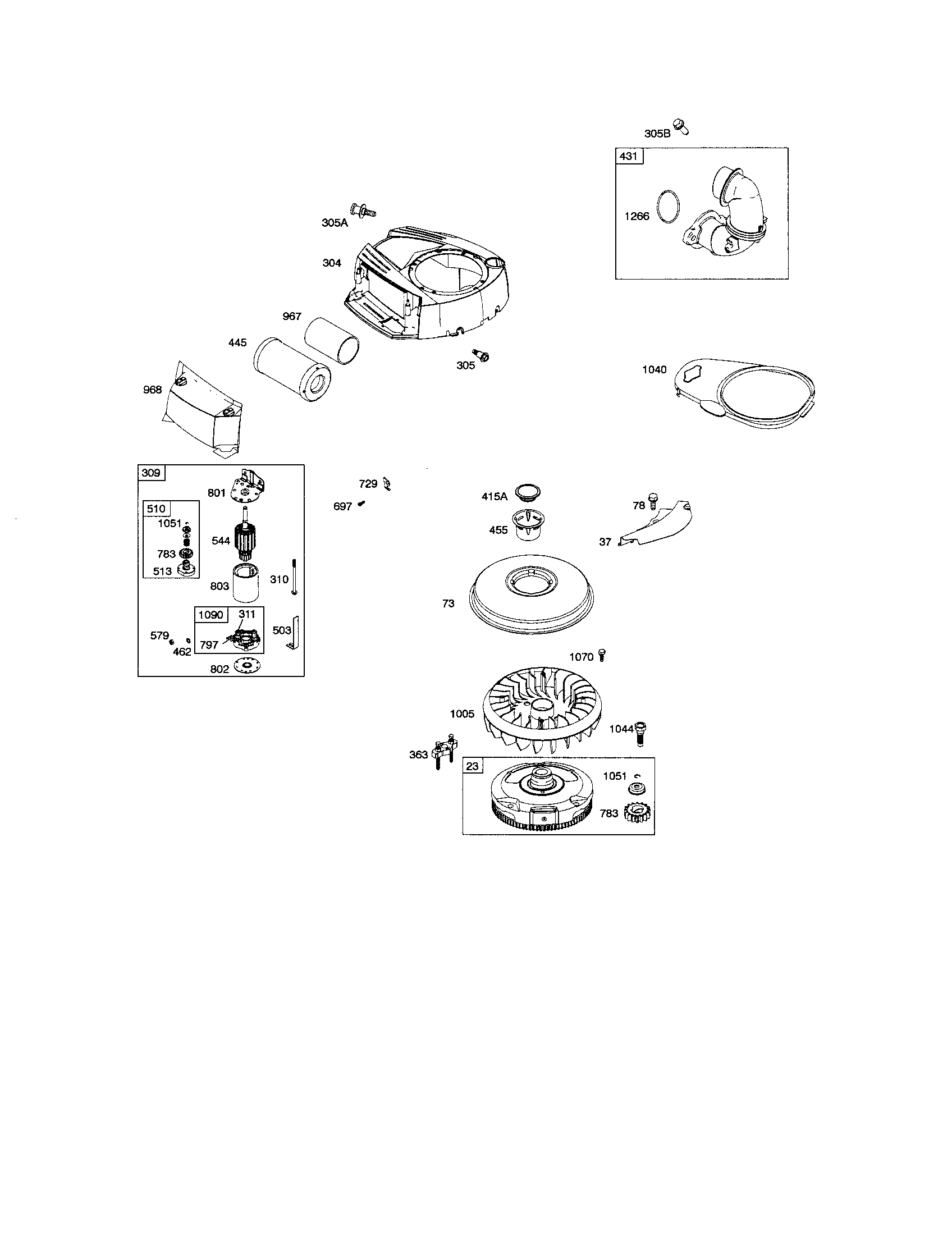 Craftsman 917286220 motor-starter/blower housing diagram