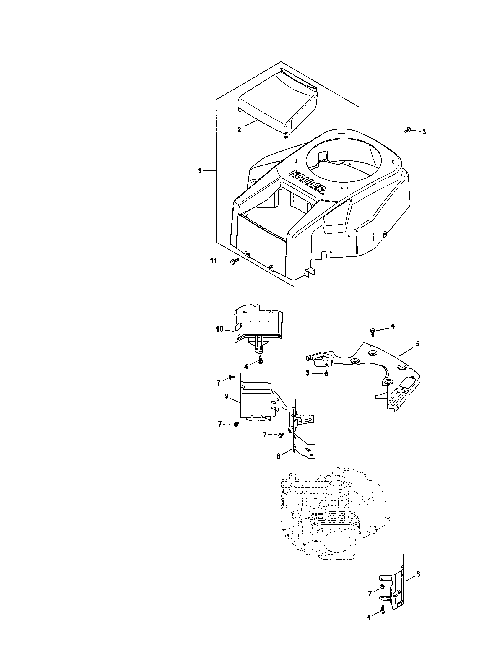 Craftsman 917289450 blower housing/baffles diagram