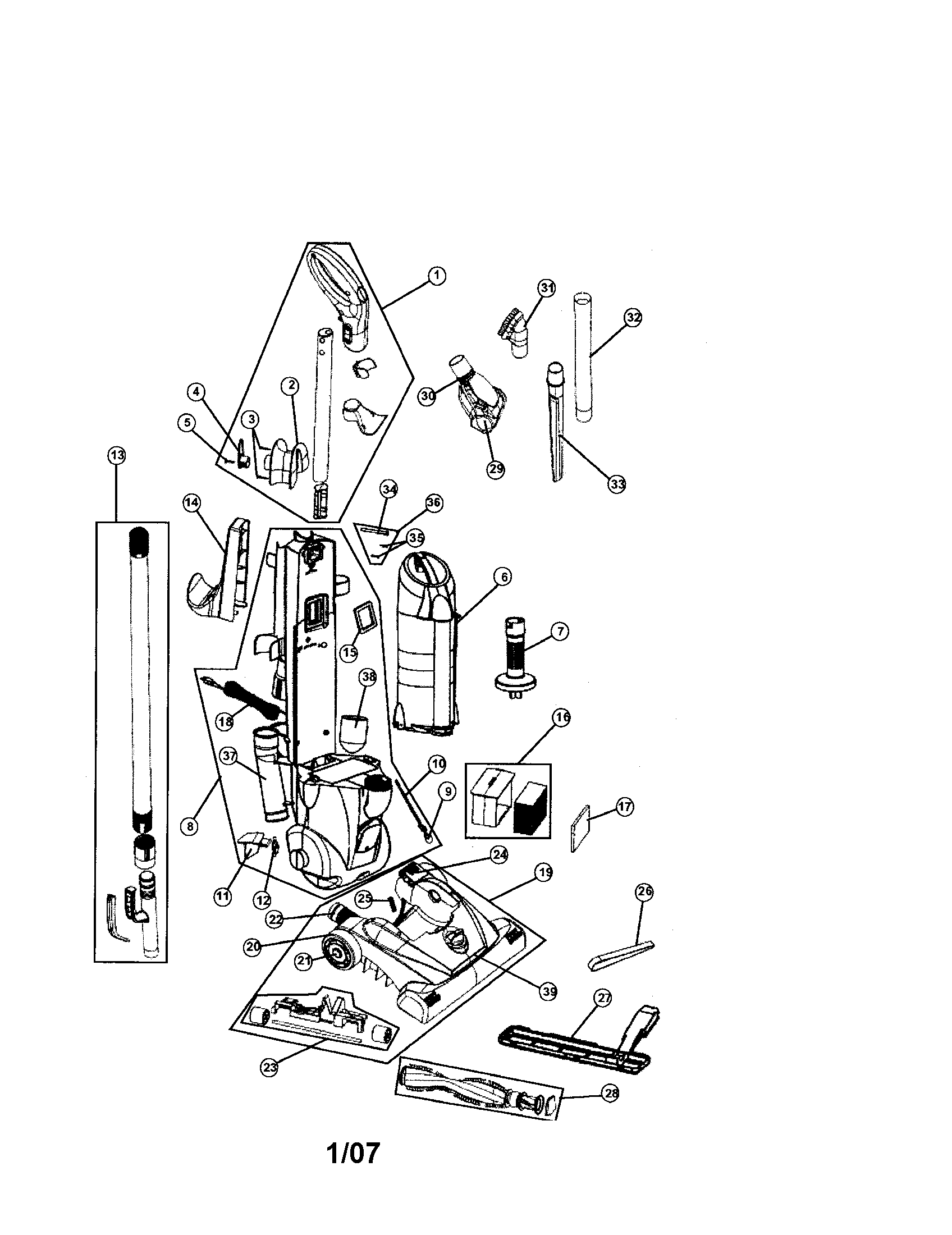 Dirt Devil 110020CA vacuum diagram