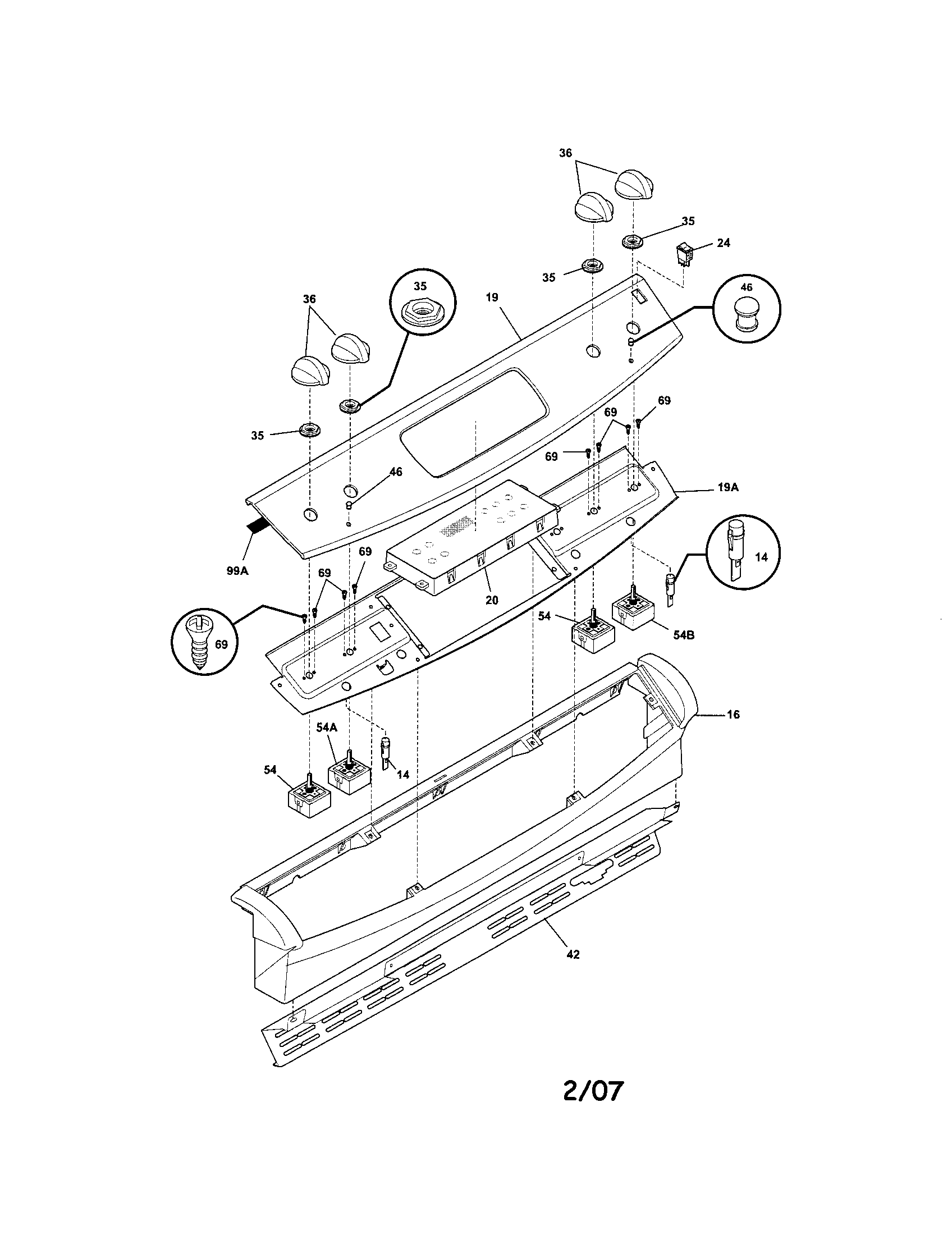 Frigidaire CFES365EC4 backguard diagram