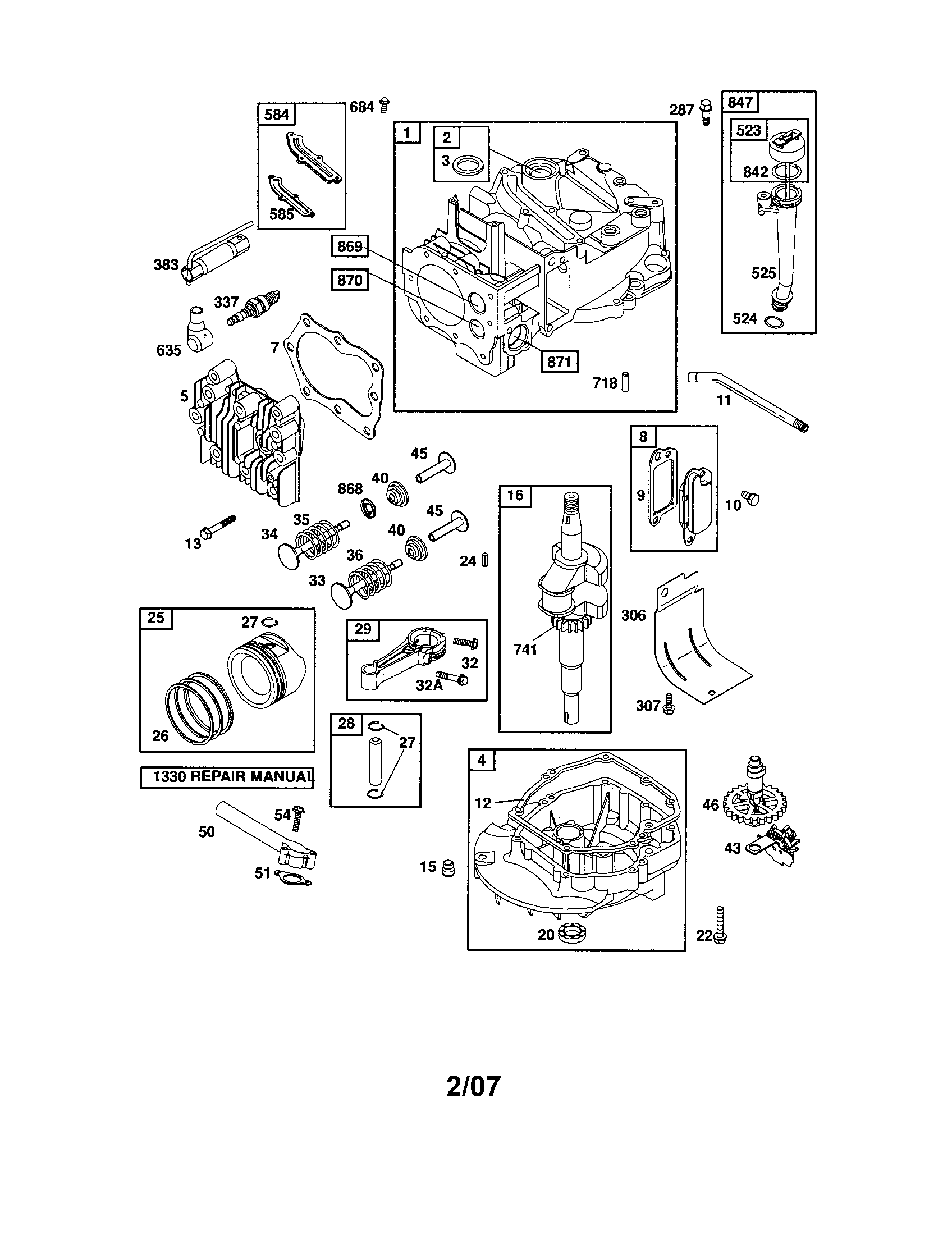 Husqvarna 917374421 cylinder/crankshaft/crankcase diagram