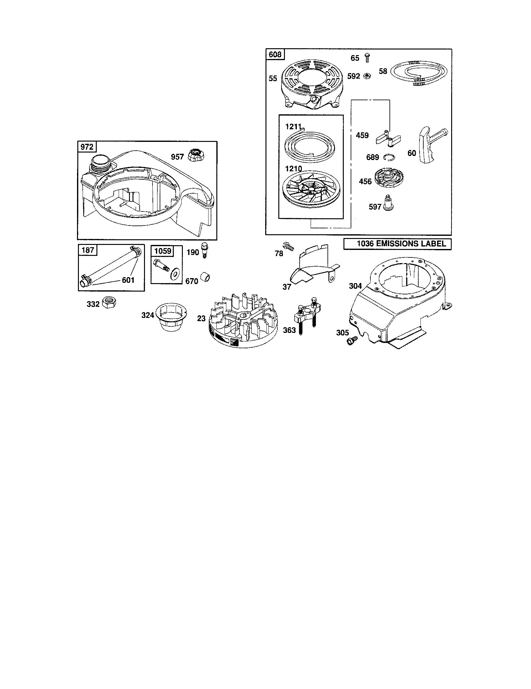 Husqvarna 917374421 rewind starter/blower housing diagram