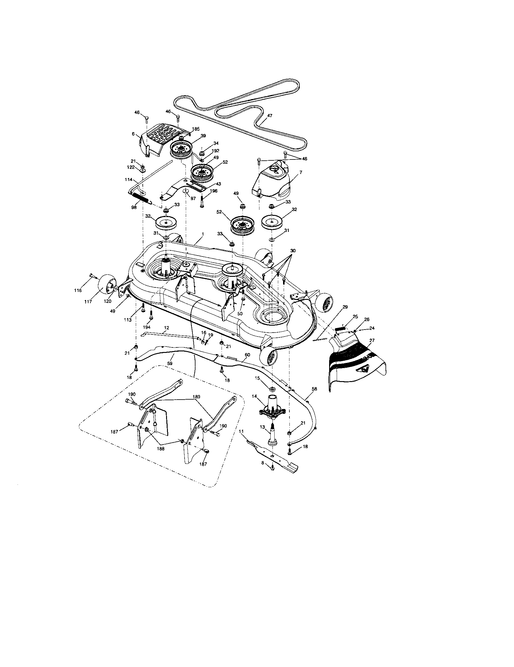 Craftsman 917276905 mower deck diagram