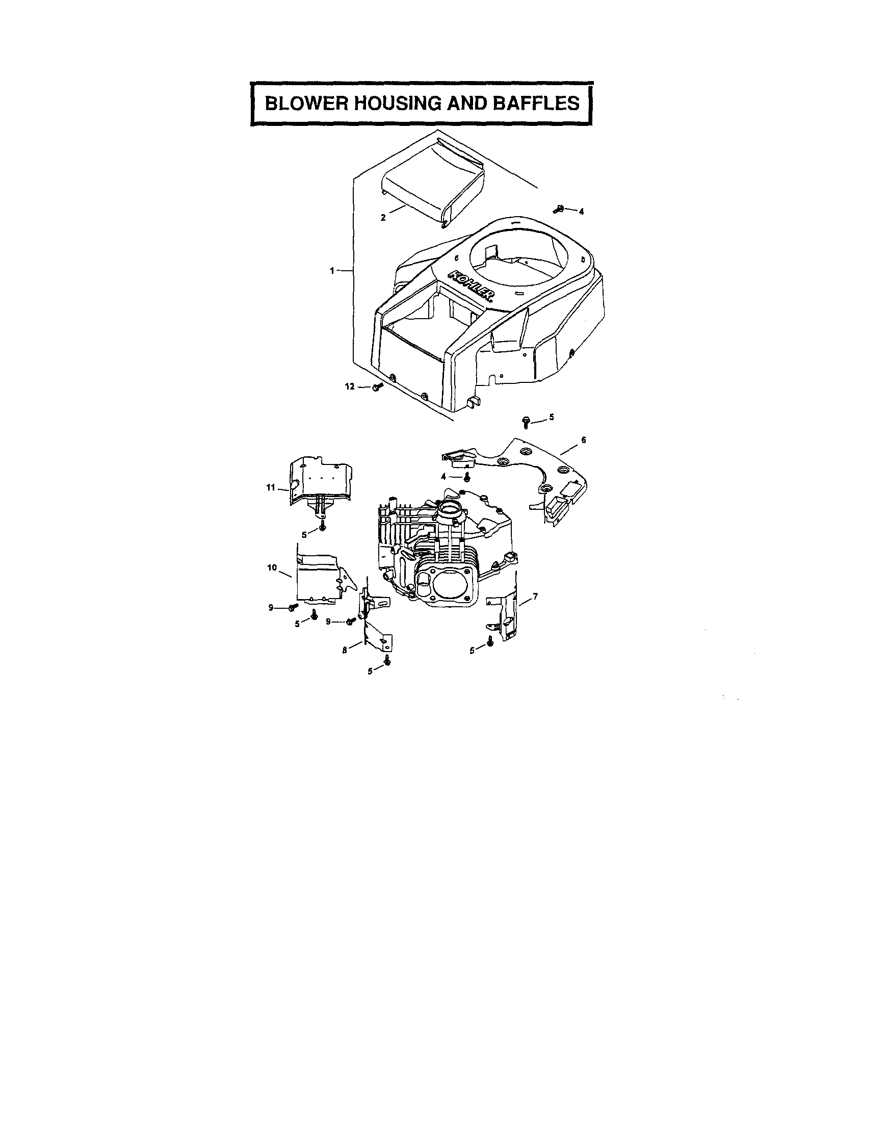 Craftsman 917276905 blower housing/baffles diagram