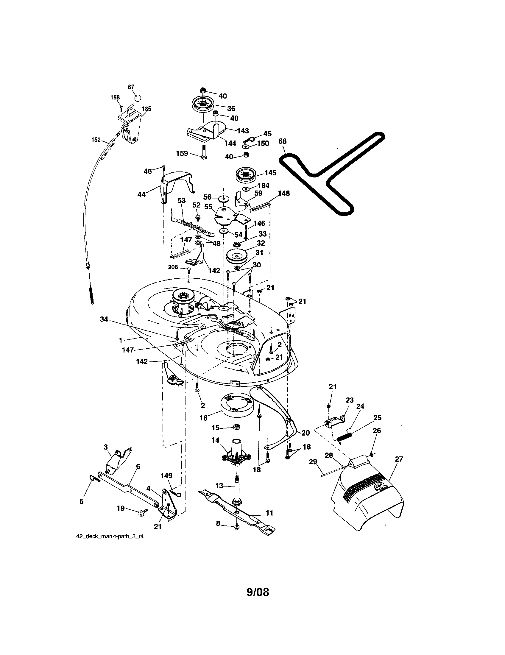Craftsman 917287031 mower deck diagram