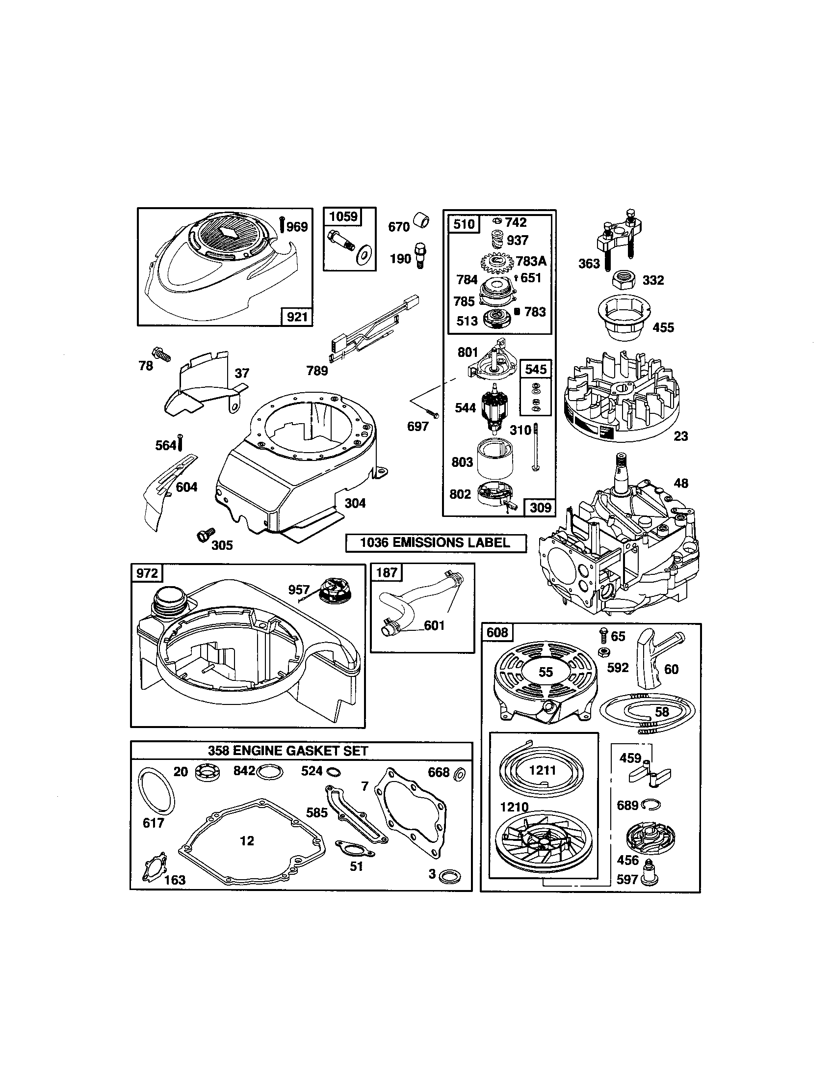 Craftsman 917370580 rewind starter/blower housing diagram