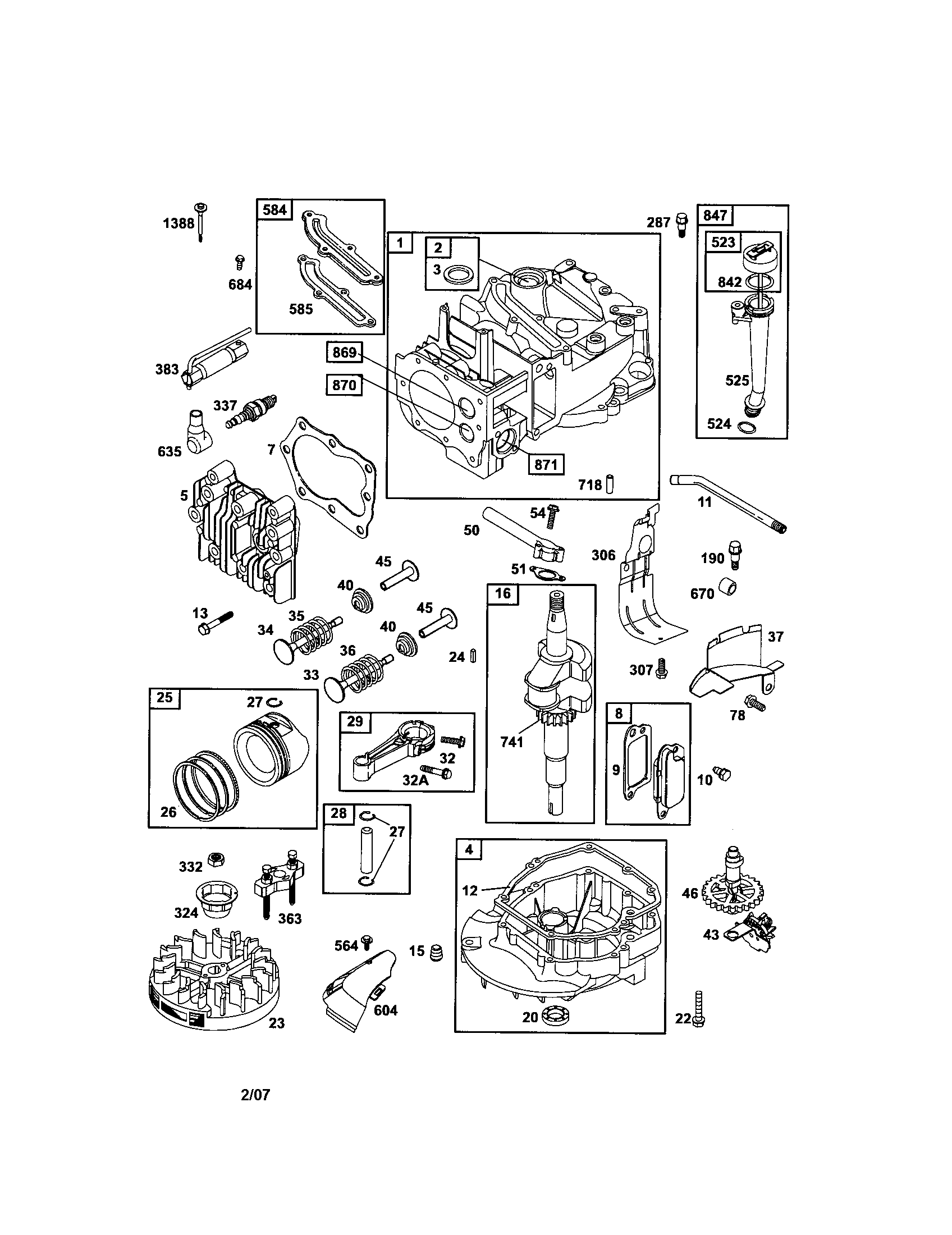 Craftsman 91737127 cylinder/crankshaft/crankcase diagram