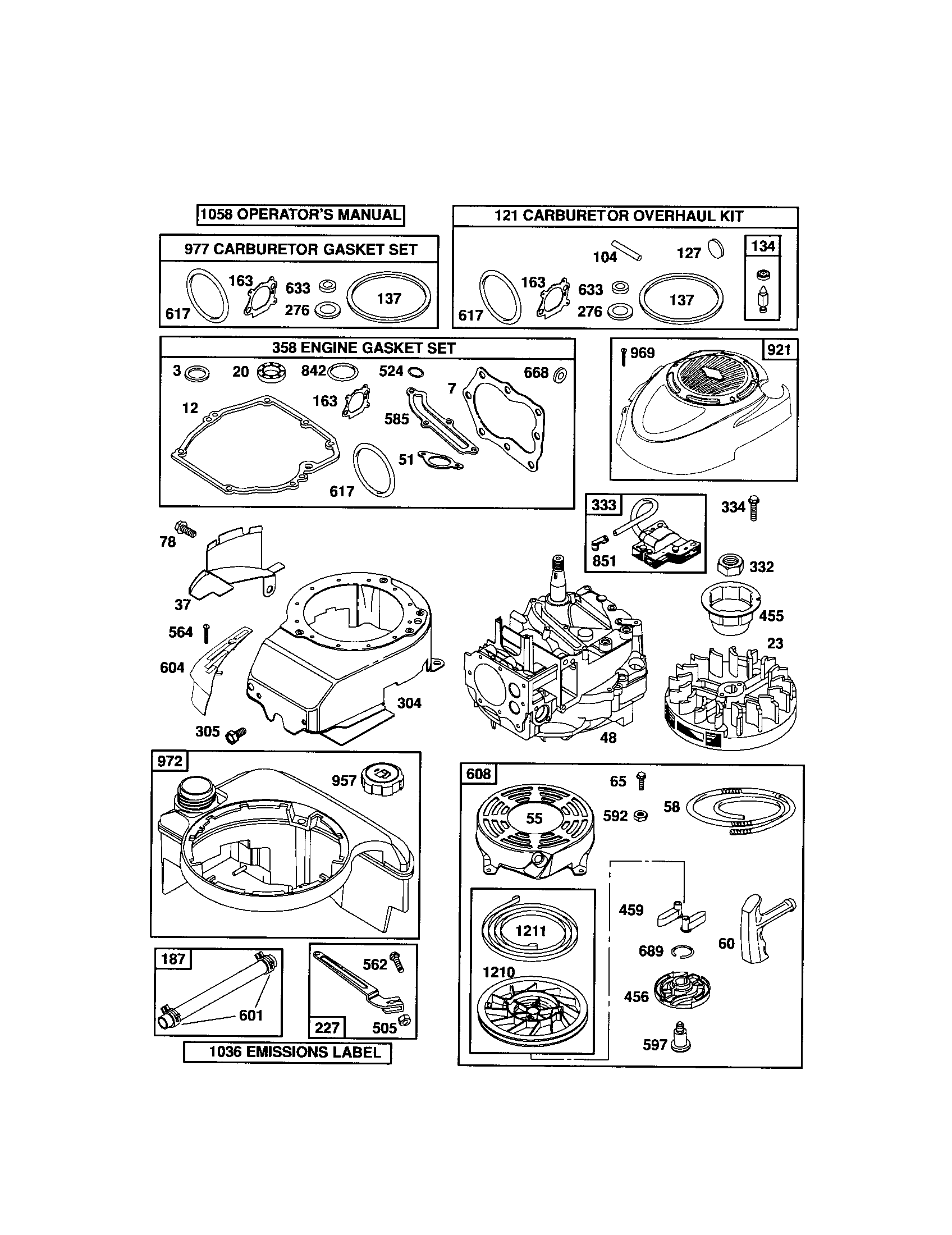 Craftsman 917375620 rewind starter/blower housing diagram