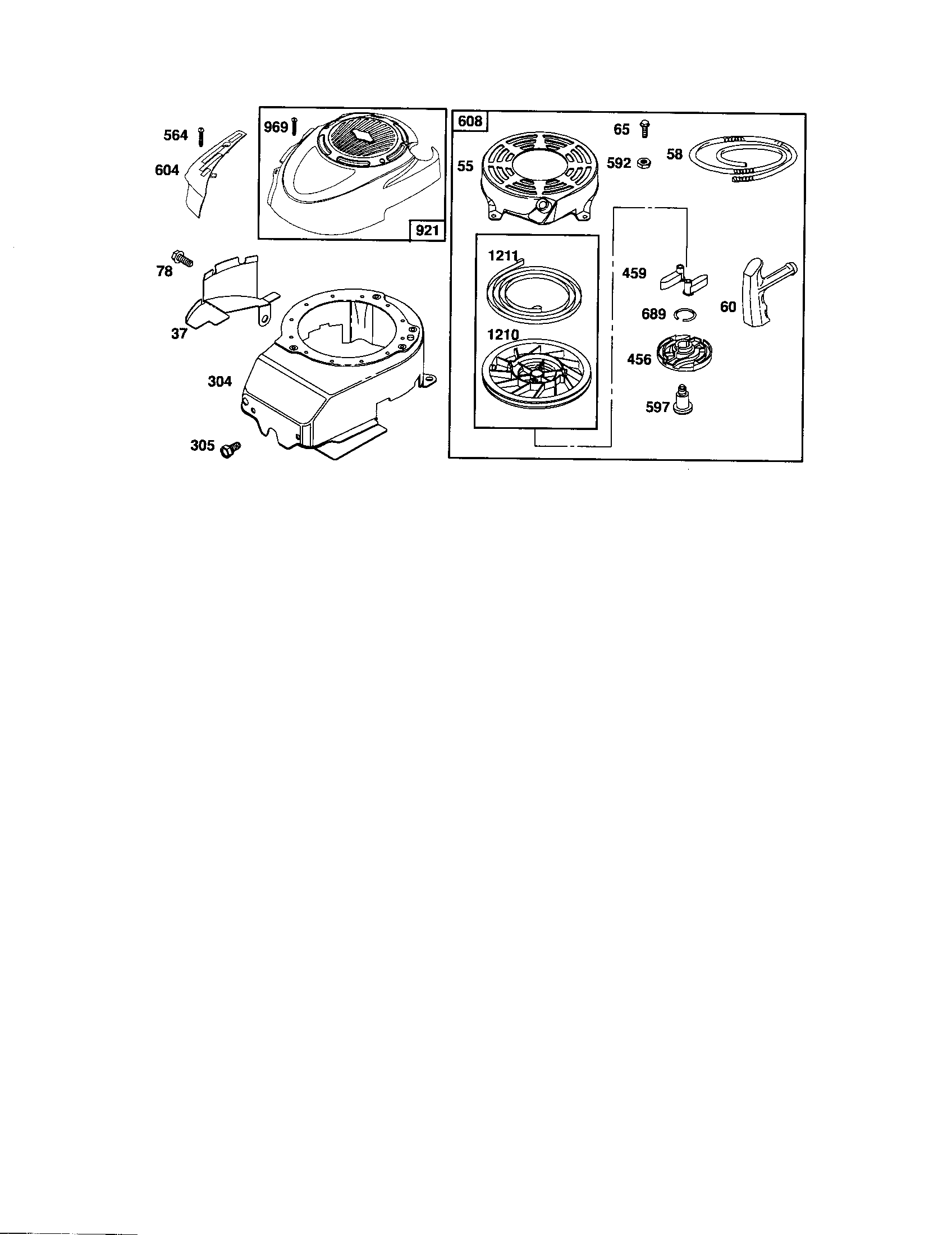 Craftsman 917376730 rewind starter/blower housing diagram