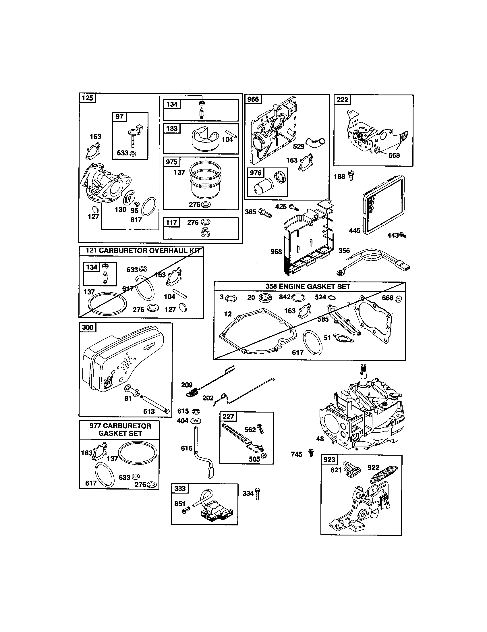 Craftsman 917376156 carburetor/muffler/short block diagram
