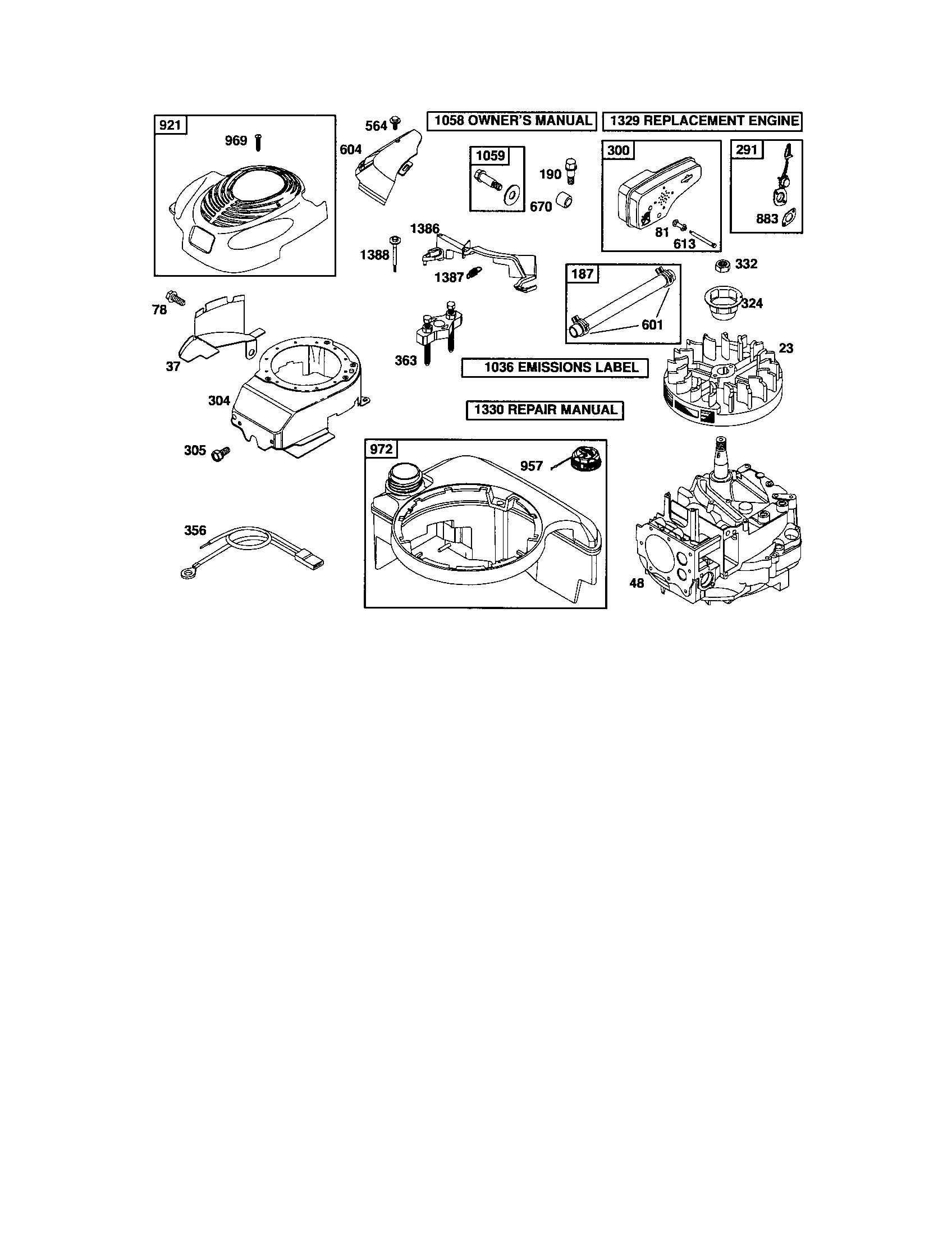 Craftsman 917376053 blower housing/short block diagram