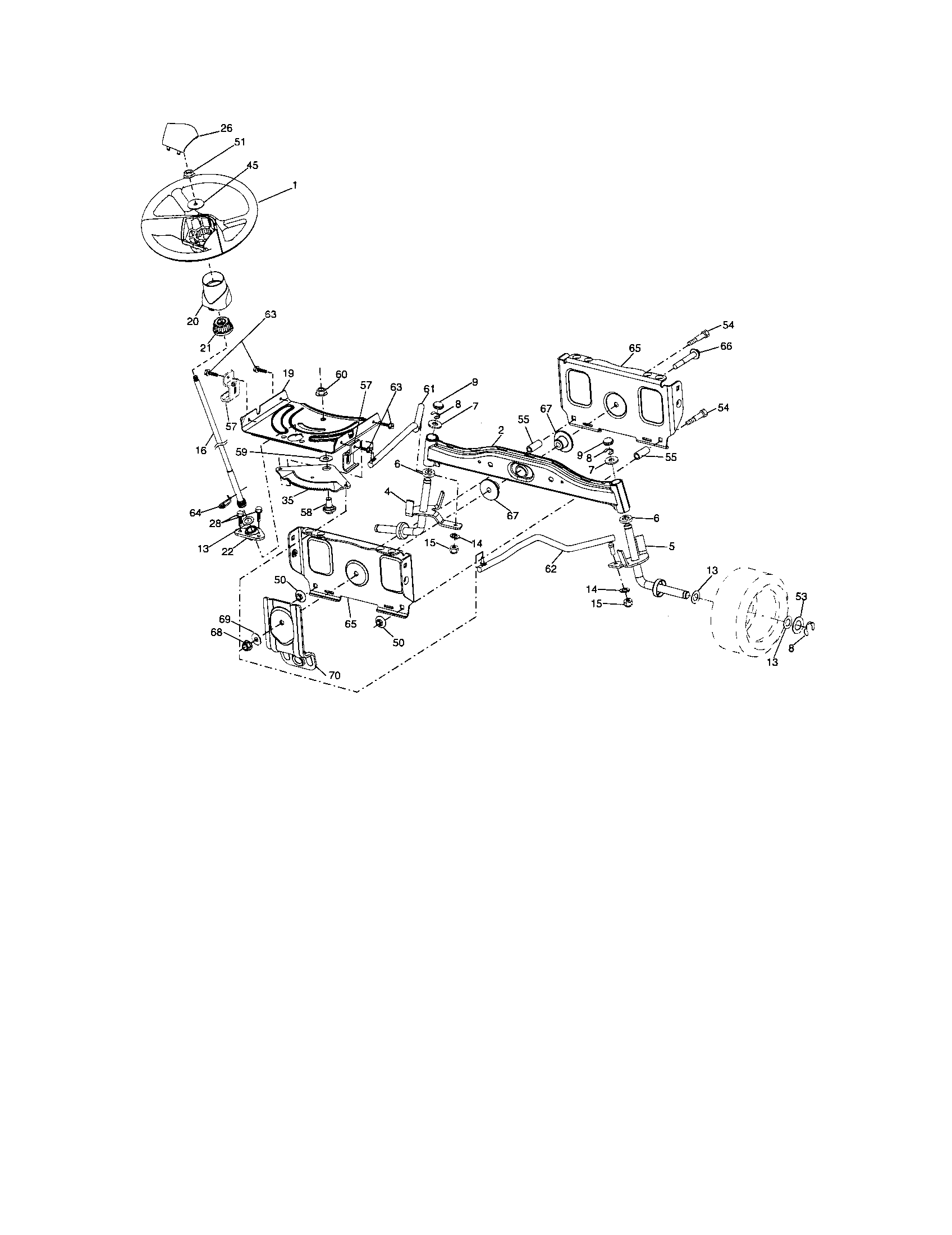 Craftsman 917287210 steering assembly diagram
