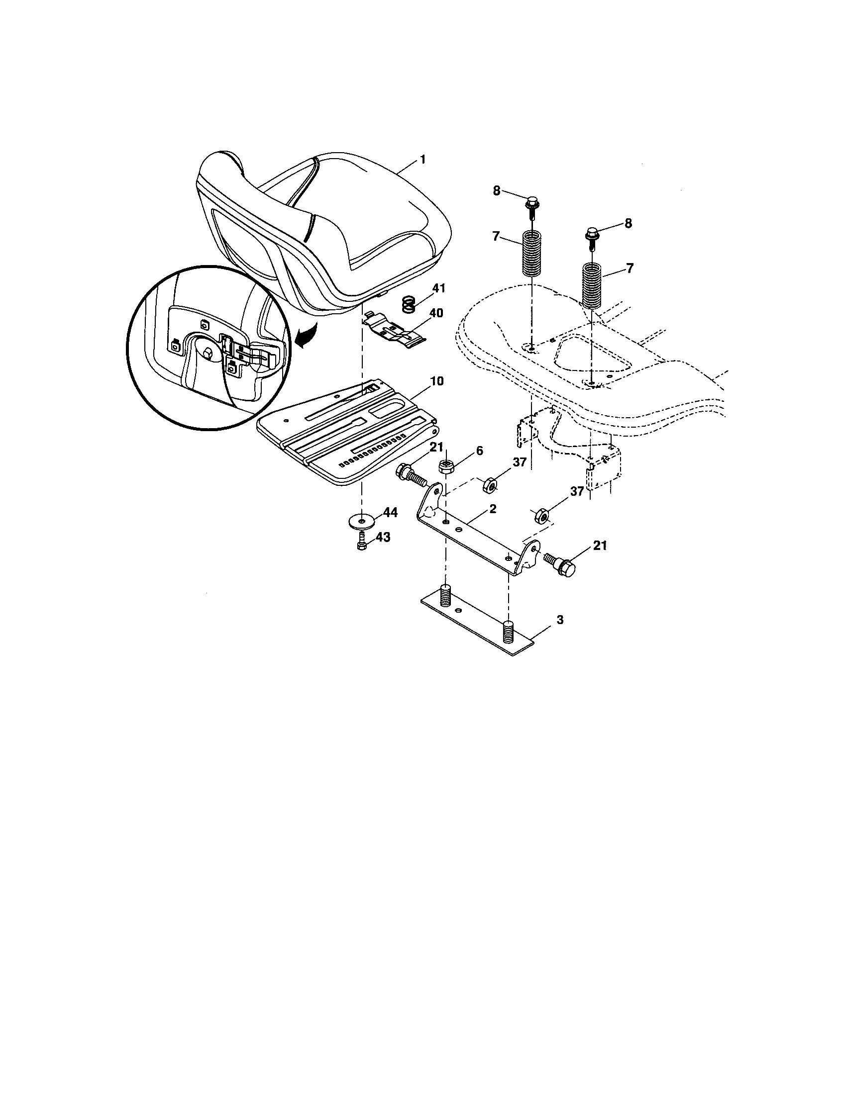 Craftsman 917287210 seat assembly diagram