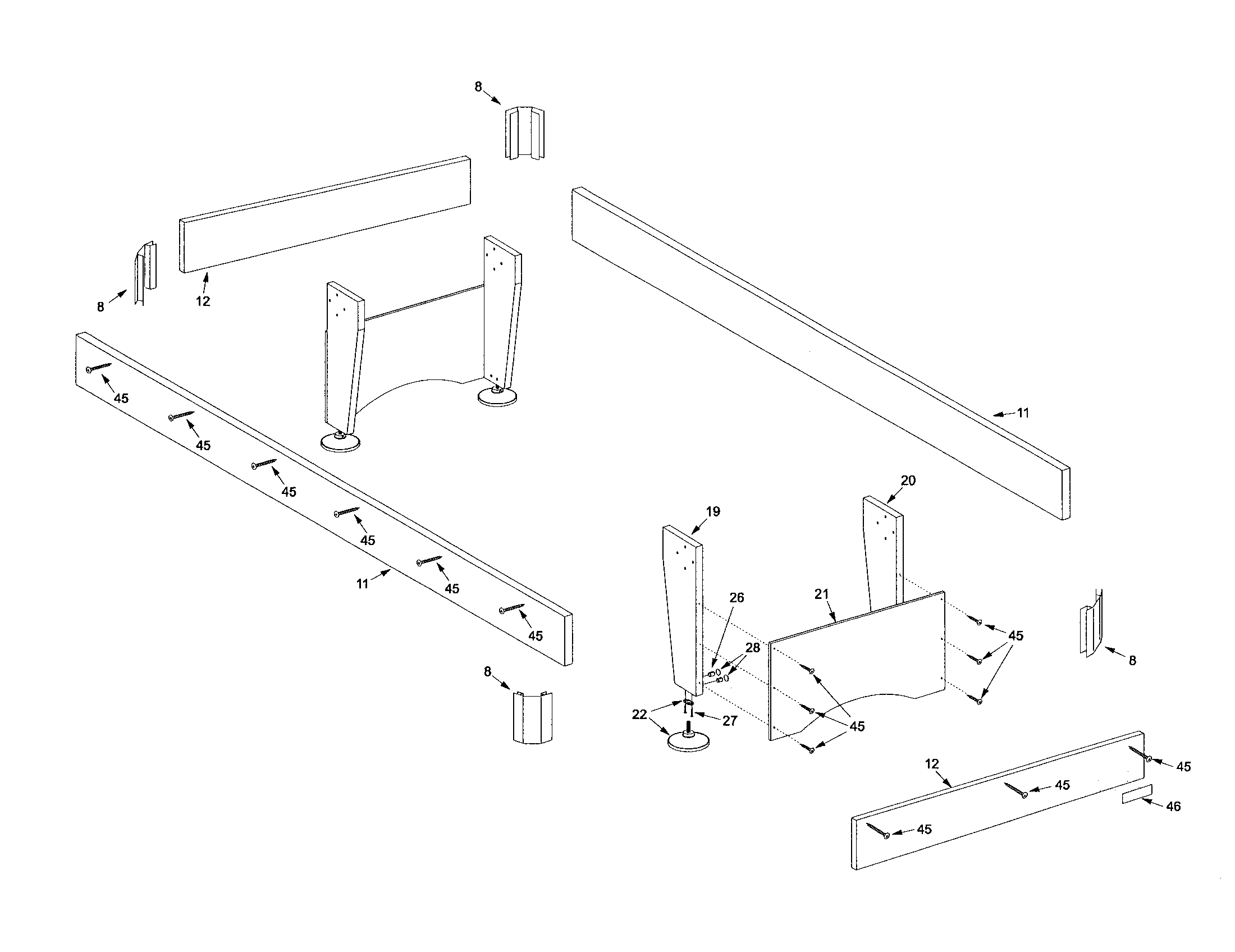 Escalade P1225LGRL frame diagram