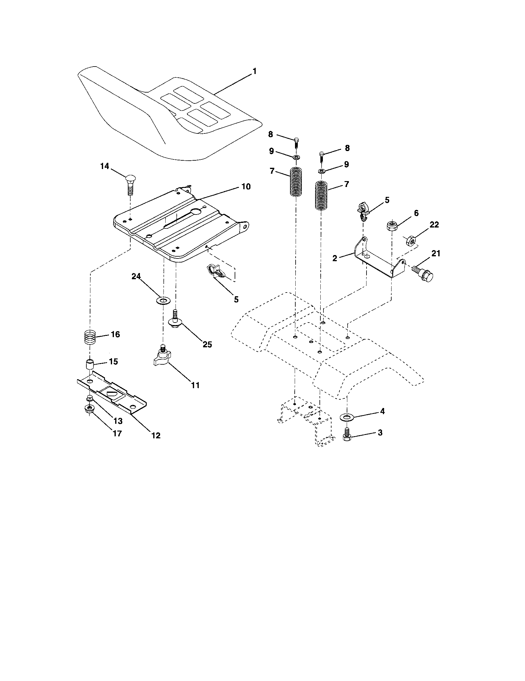 Craftsman 917287071 seat assembly diagram