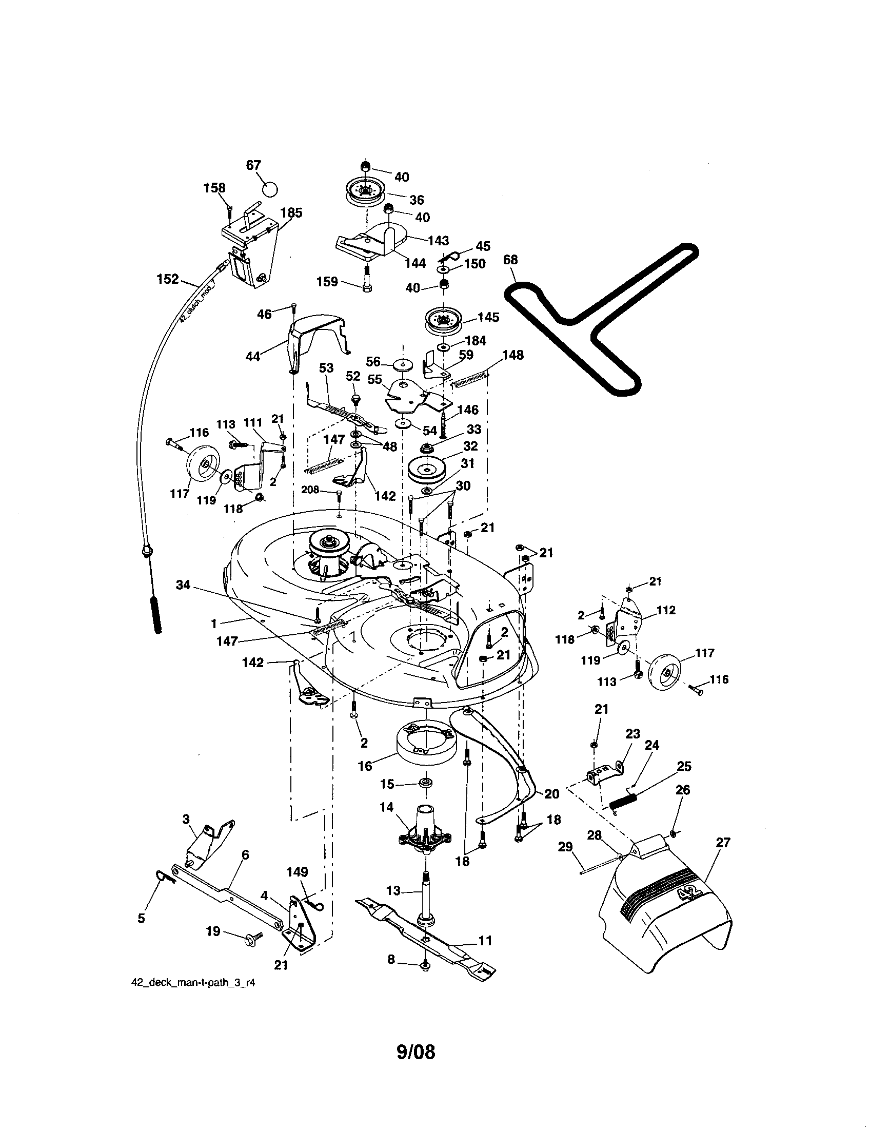 Craftsman 917287071 mower deck diagram