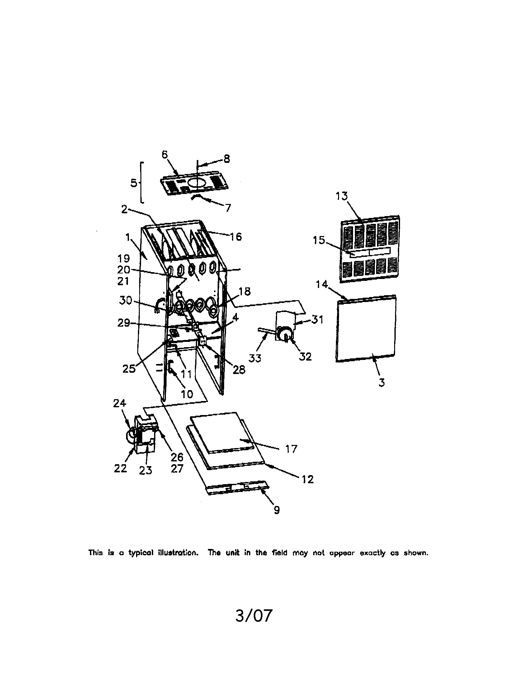 Trane TUD100C945H1 general assembly diagram