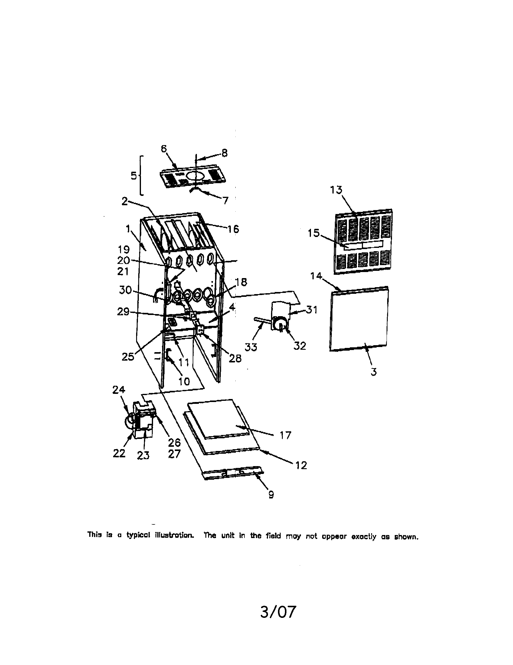 Trane TUD100C948H1 general assembly diagram