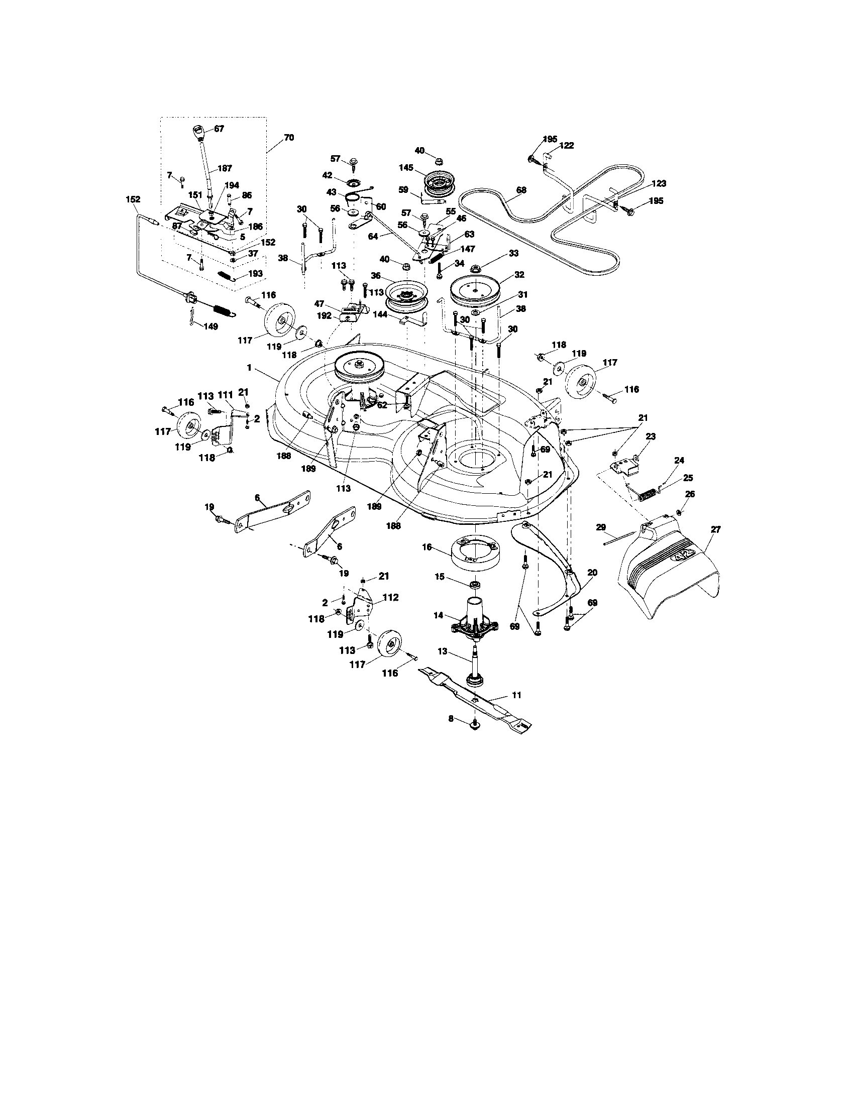 Craftsman 917287260 mower deck diagram