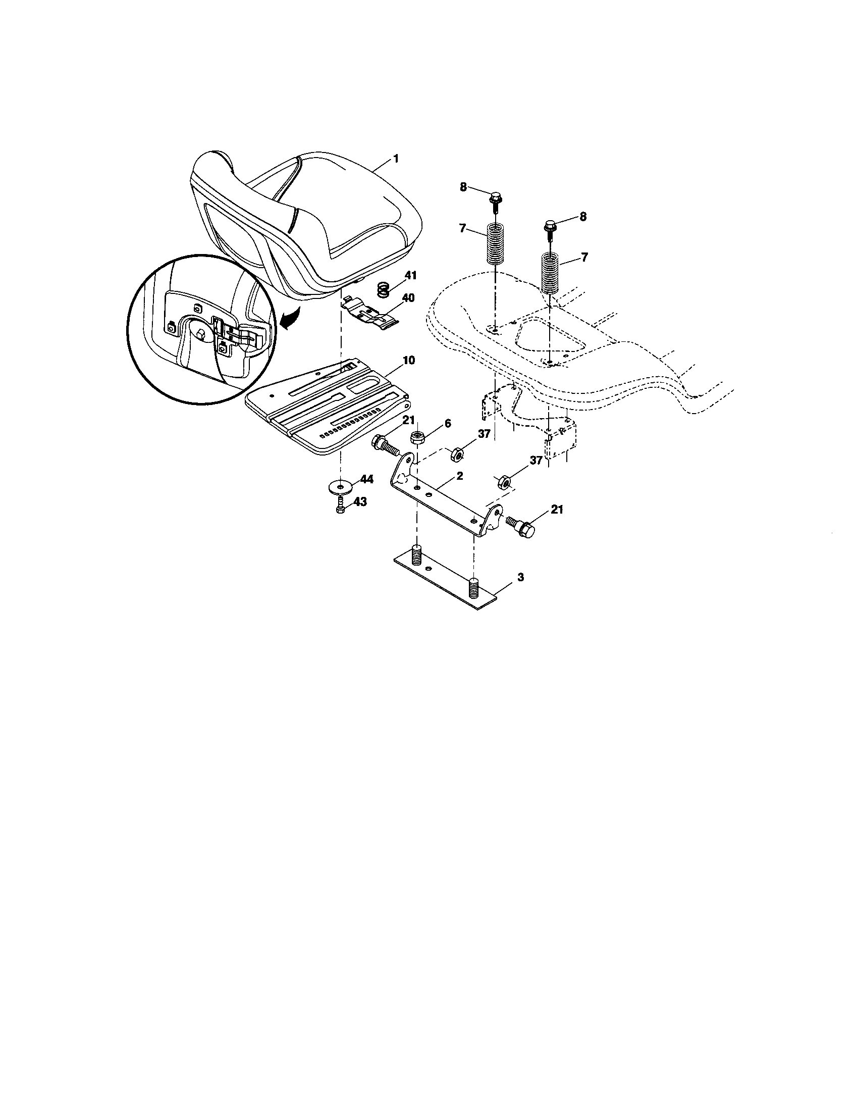 Craftsman 917287490 seat assembly diagram