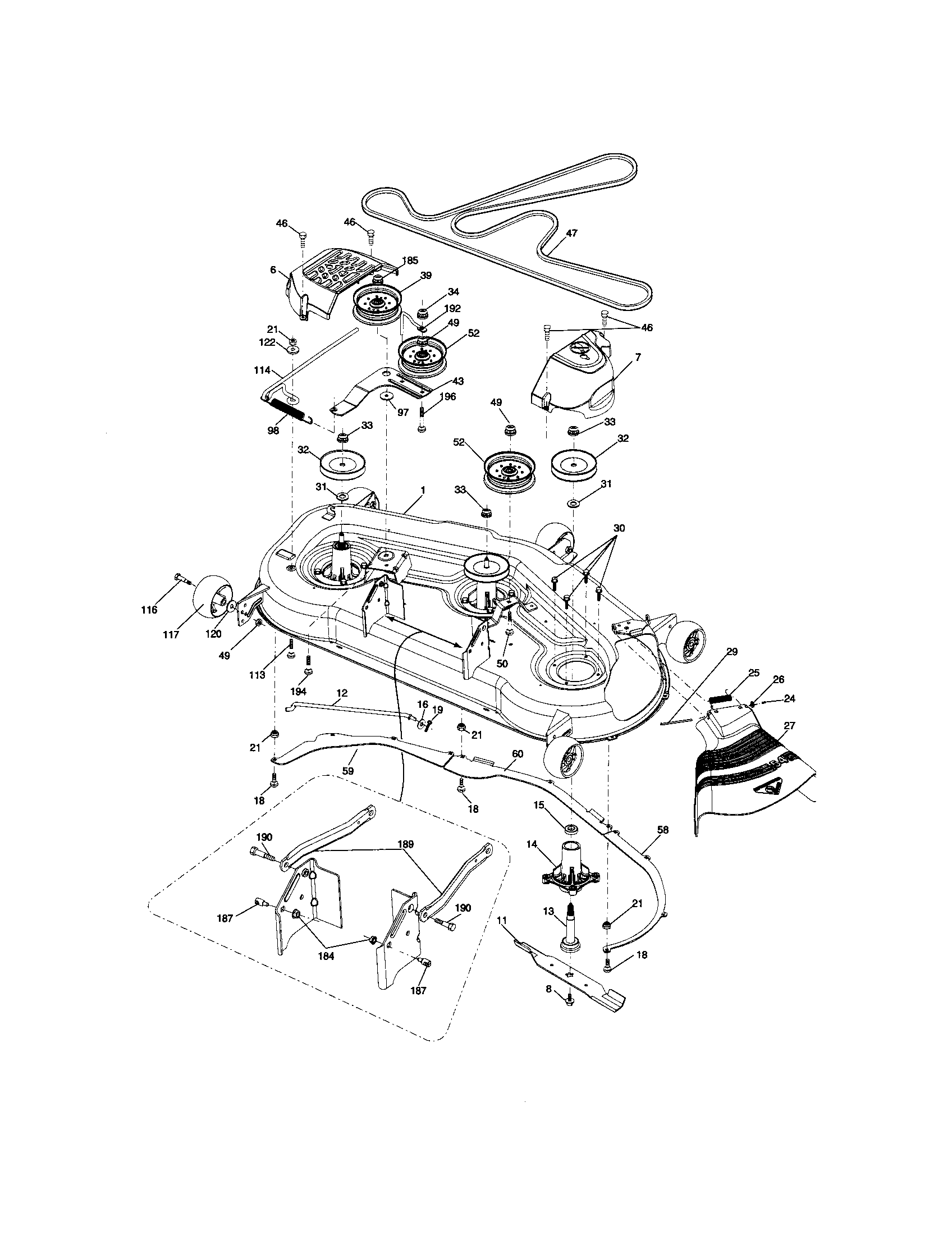 Craftsman 917287490 mower deck diagram