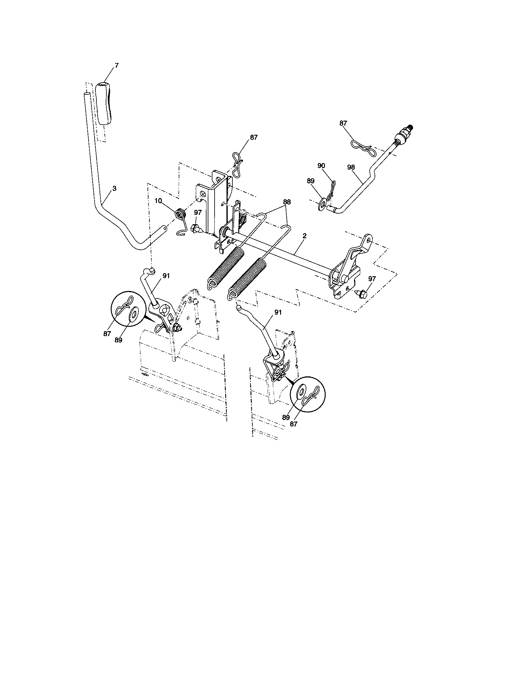 Husqvarna 917287560 mower lift diagram