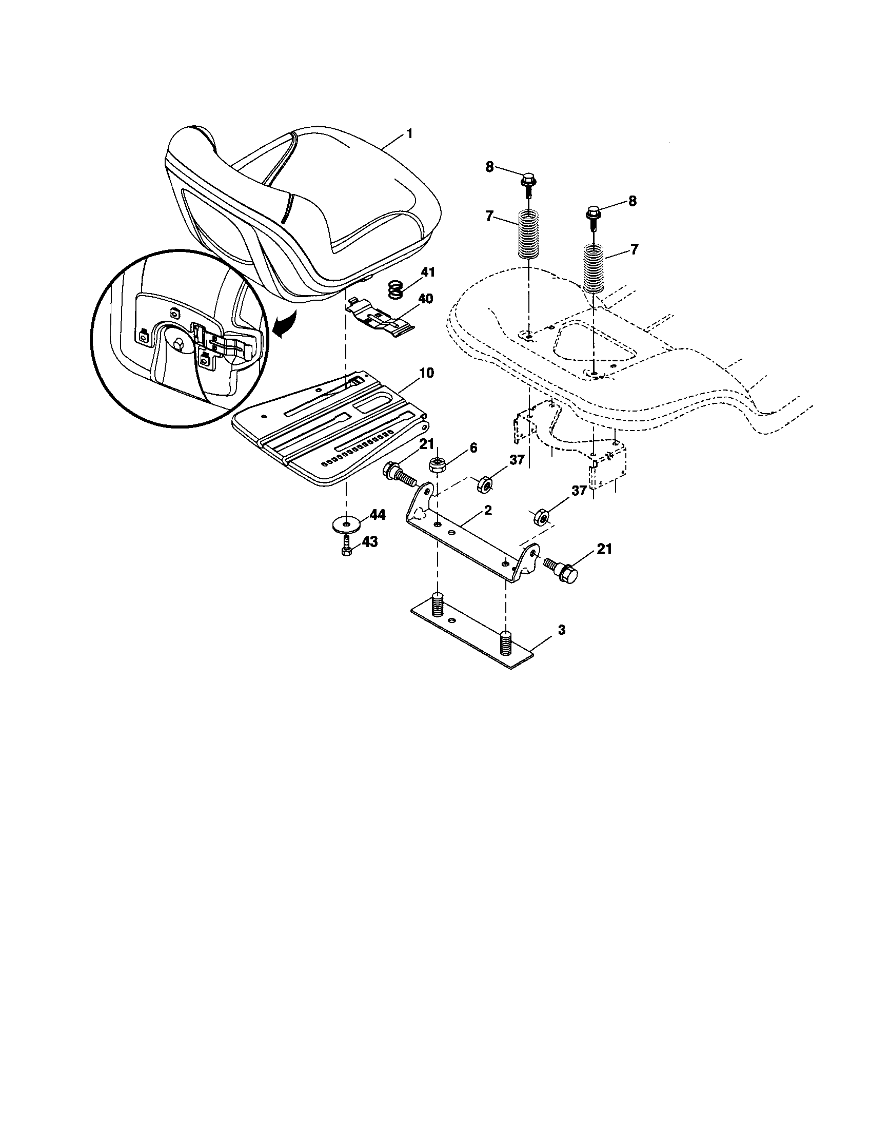 Husqvarna 917287560 seat assembly diagram