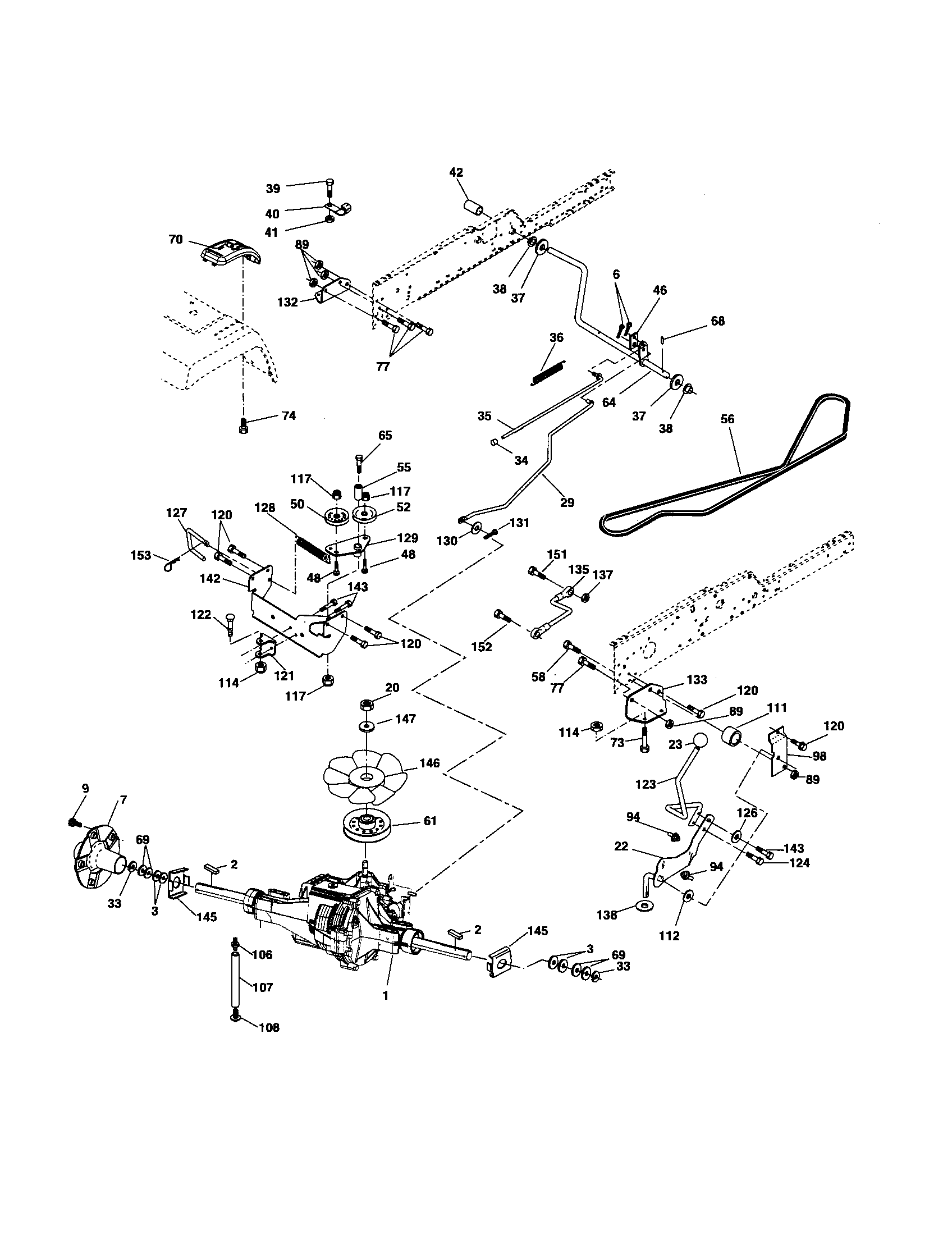 Poulan PKGTH2554 ground drive diagram