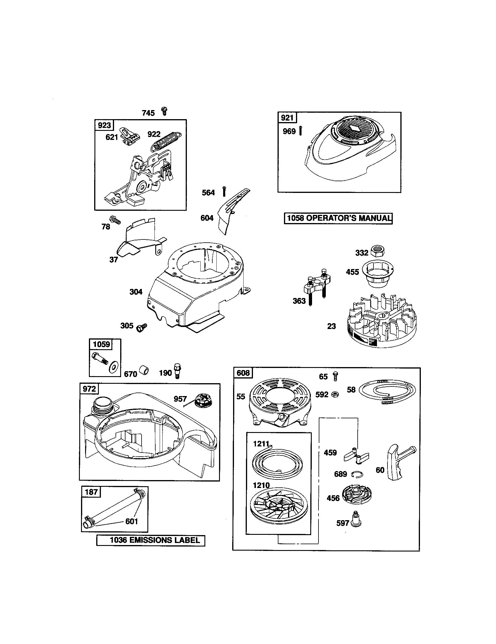 Craftsman 917376653 housing/starter/tank diagram