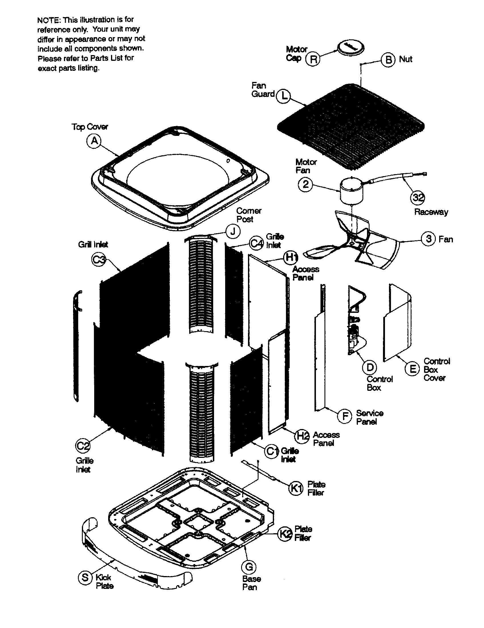 ICP H4H460GKB100 grille diagram